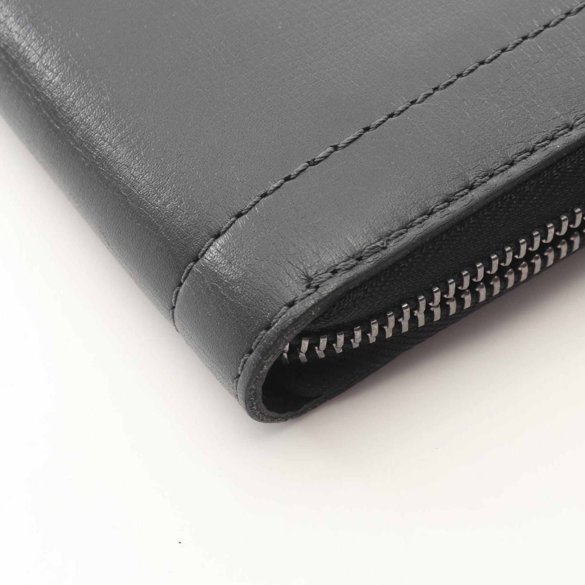 Louis Vuitton Black Leather Long Wallet (Bi-Fold) (Pre-Owned)