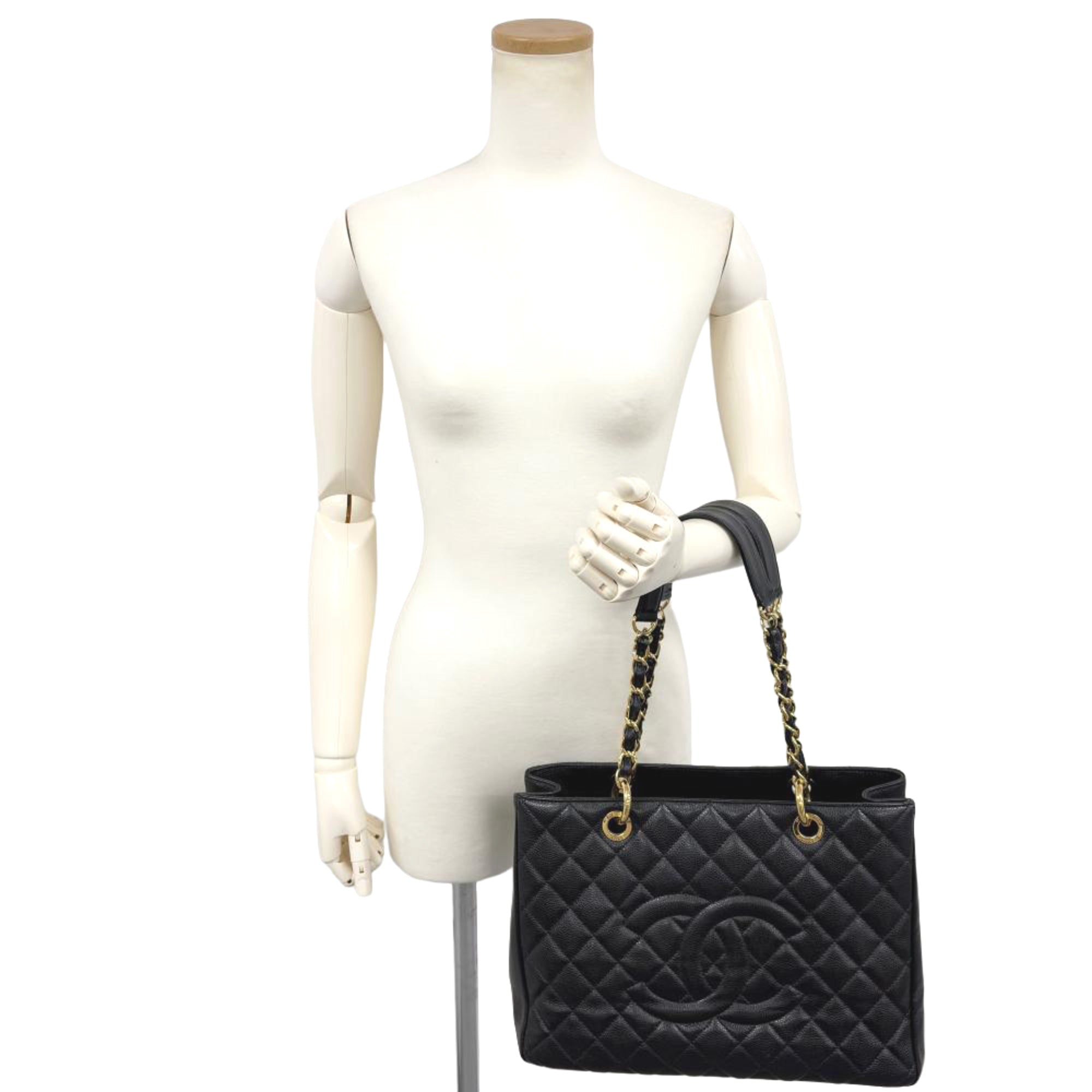 Chanel Black Grained Calfskin Tote Bag (Pre-Owned)