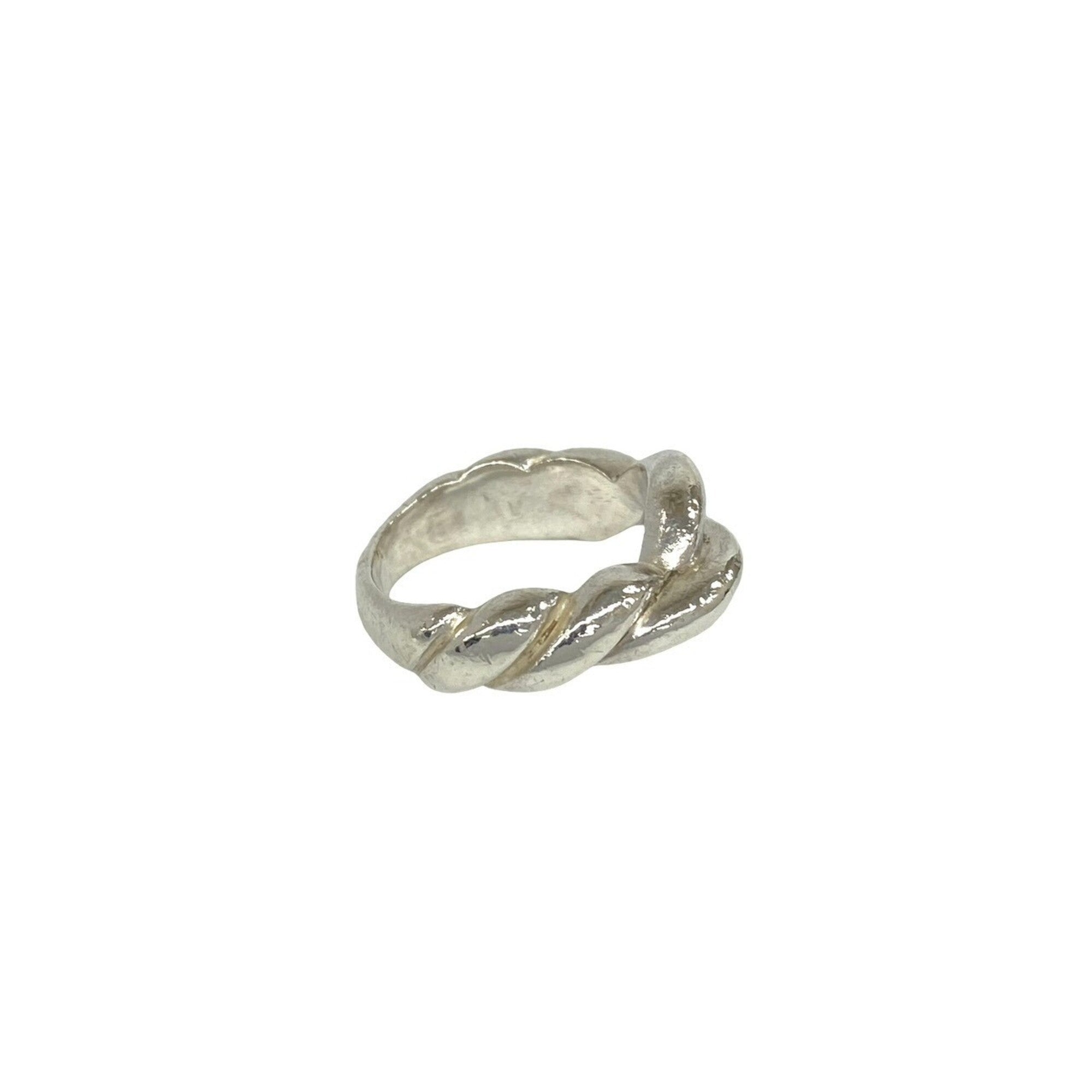 Hermes Silver Silver 925 Band Ring (Pre-Owned)