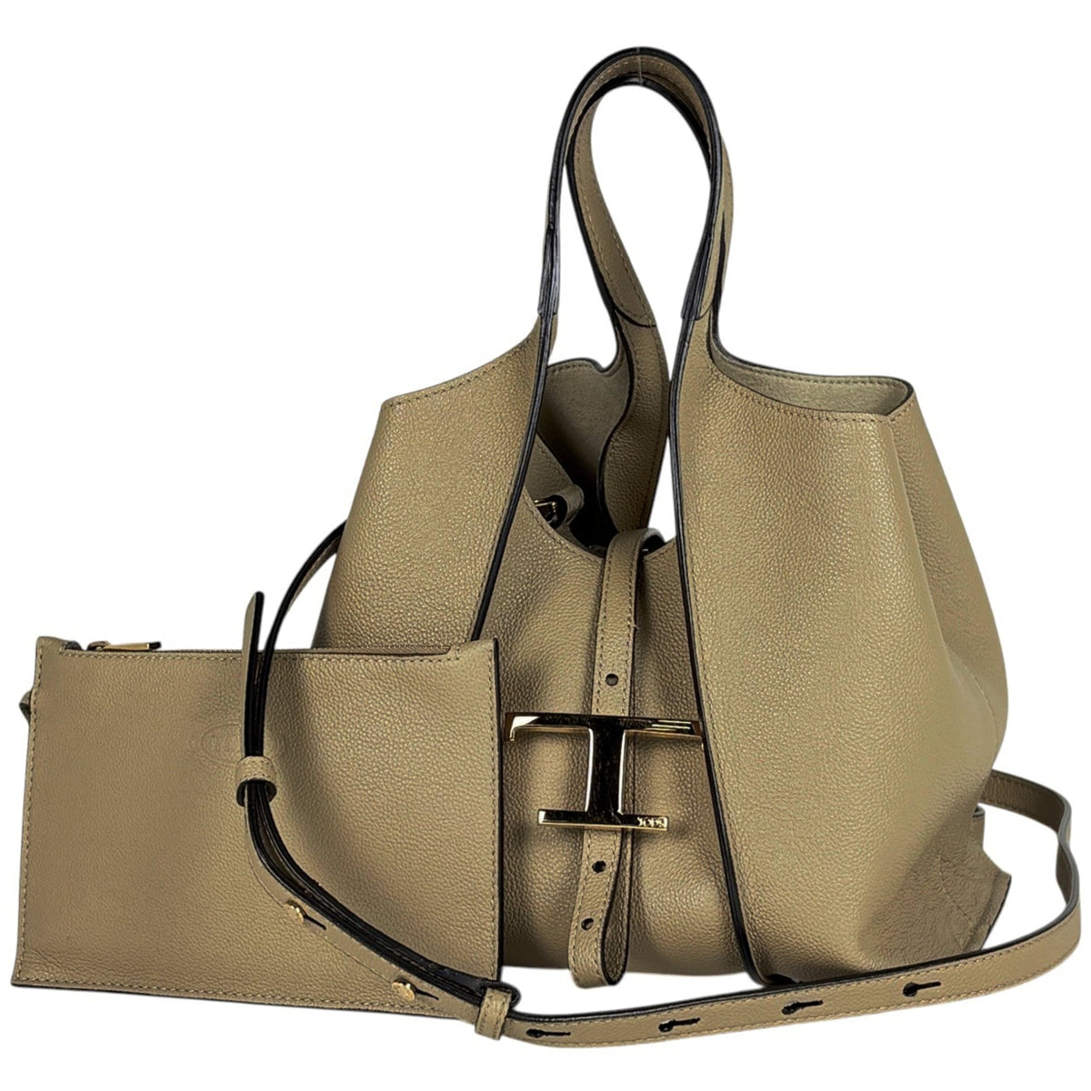 Tod's Beige Leather Handbag Shopping Bag (Pre-Owned)