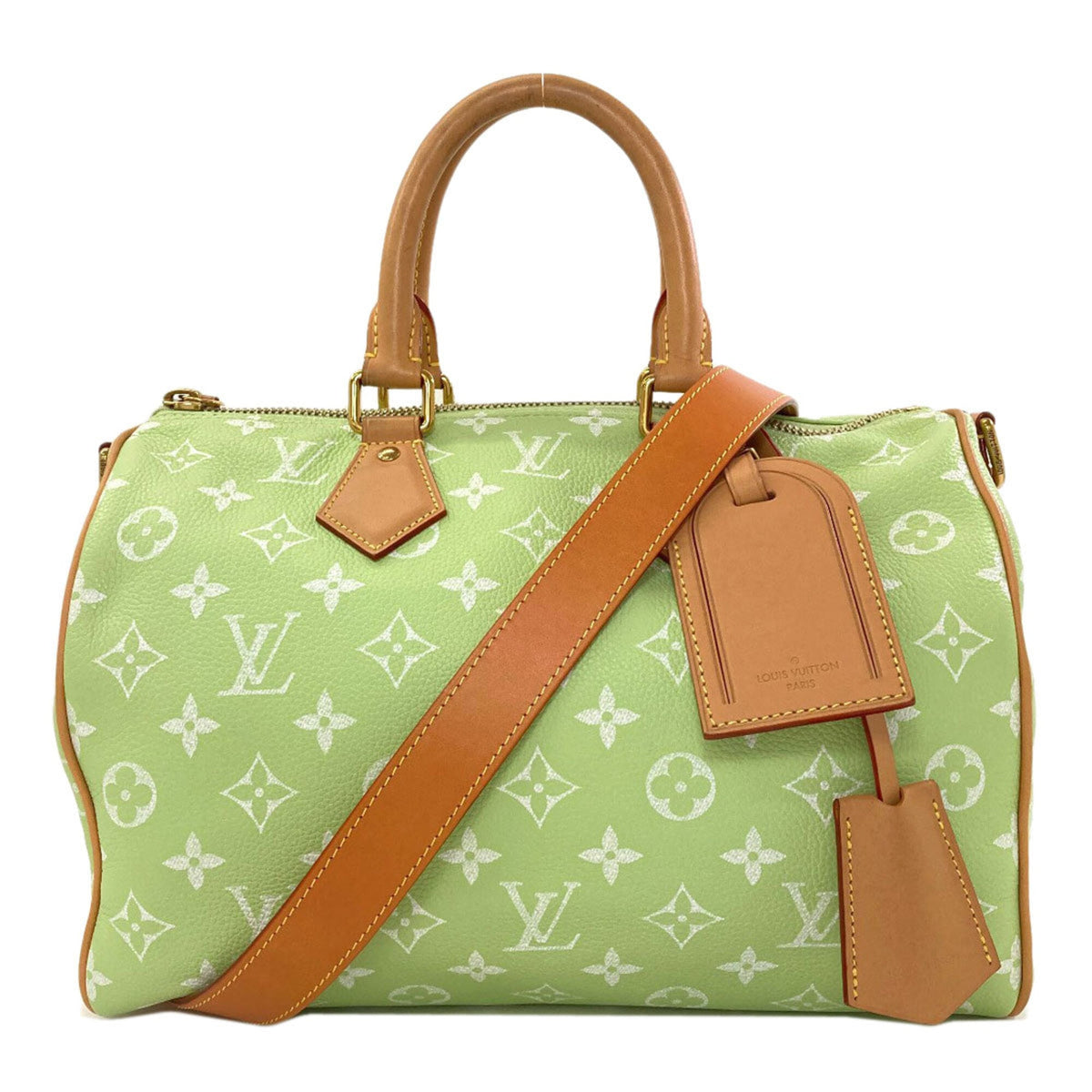 Louis Vuitton Green Monogram Monogram Canvas Leather Handbag (Pre-Owned)