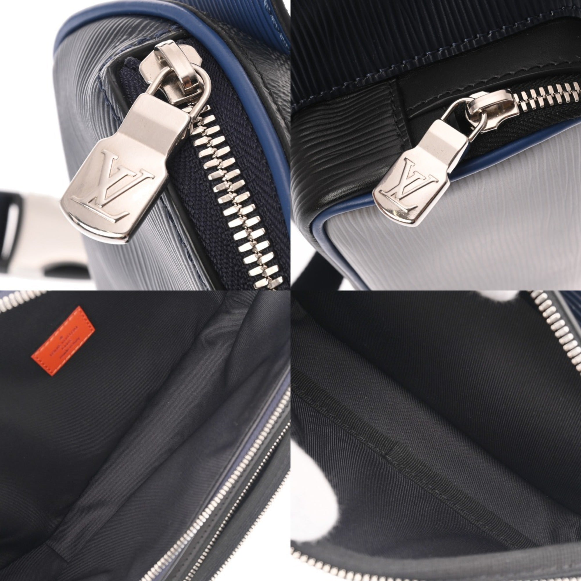 Louis Vuitton Blue Gray Indigo Epi Leather Damier Graphite Canvas Sling Bag (Pre-Owned)