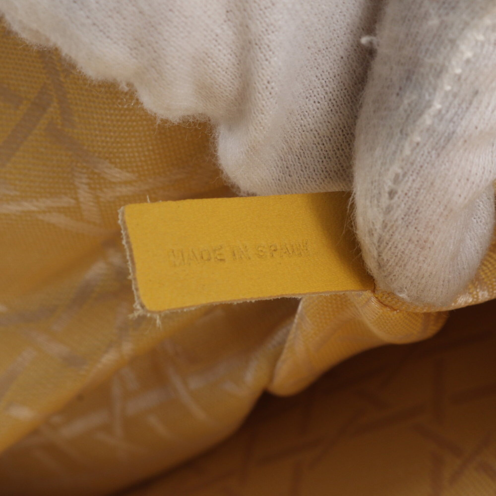 Christian Dior Yellow Leather Handbag Shoulder Bag Tote Bag (Pre-Owned)