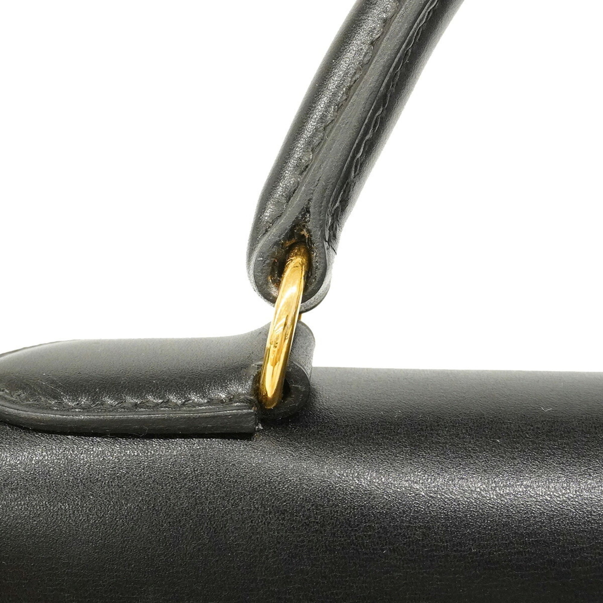 Hermes Black Box Calf Leather Handbag (Pre-Owned)