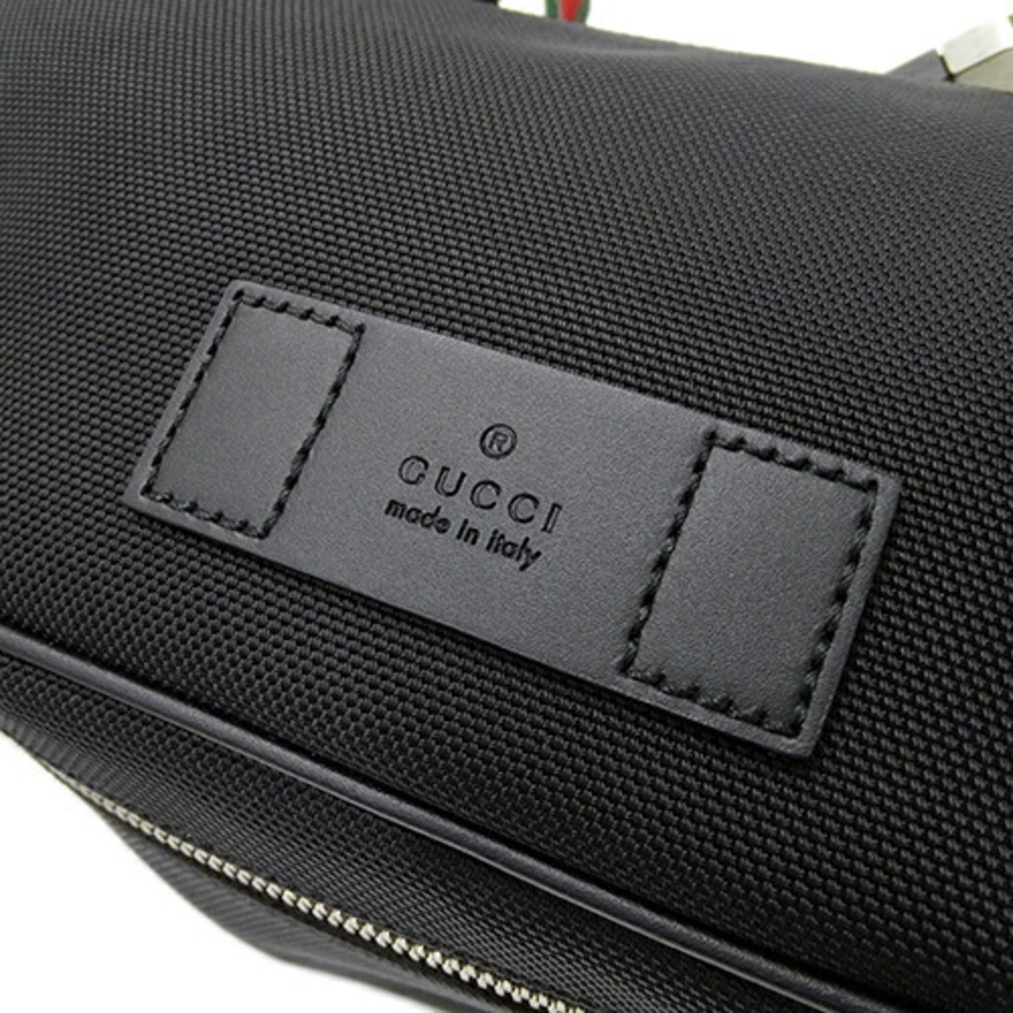 Gucci Black Canvas Shoulder Bag Sling Bag (Pre-Owned)