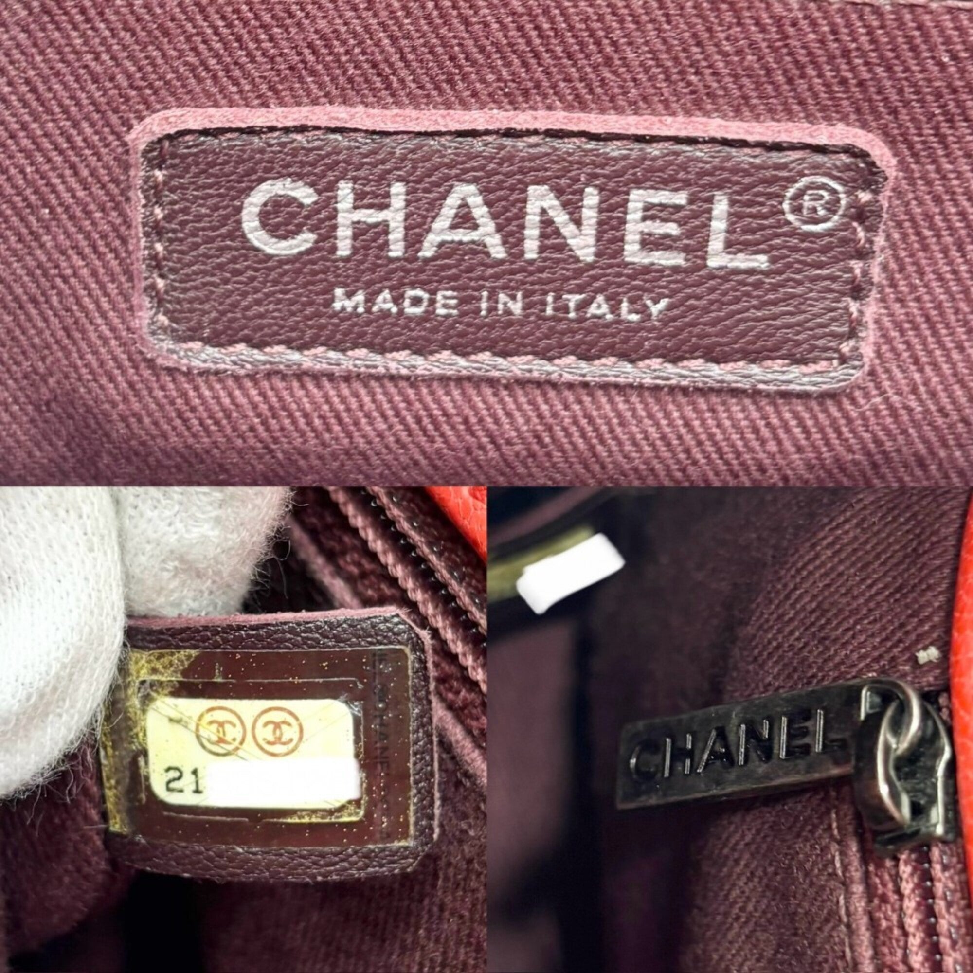 Chanel Red Color Leather Shoulder Bag (Pre-Owned)