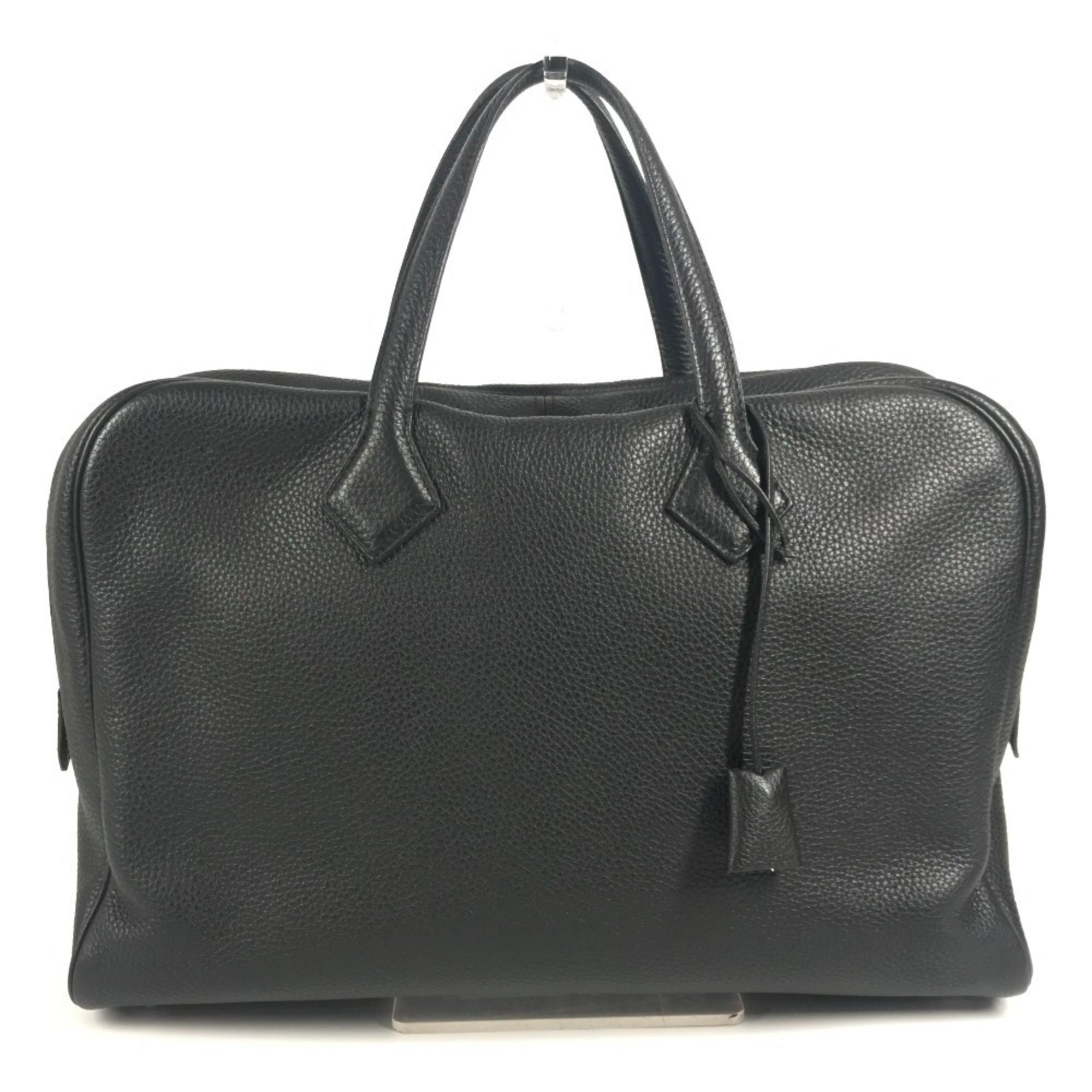 Hermes Black Taurillon Clemence Leather Handbag Tote Bag (Pre-Owned)
