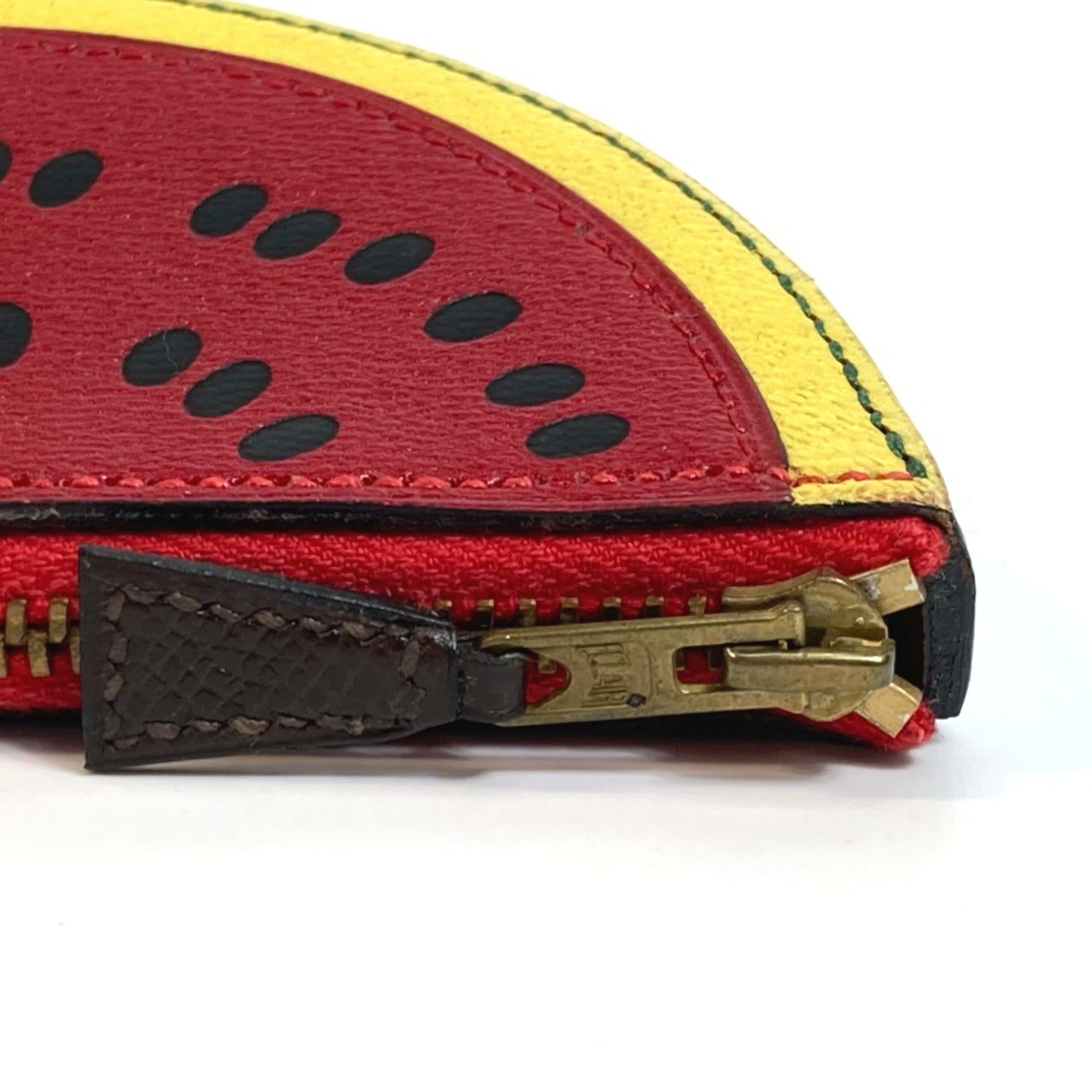 Hermes Red Leather Coin Purse/Coin Case (Pre-Owned)