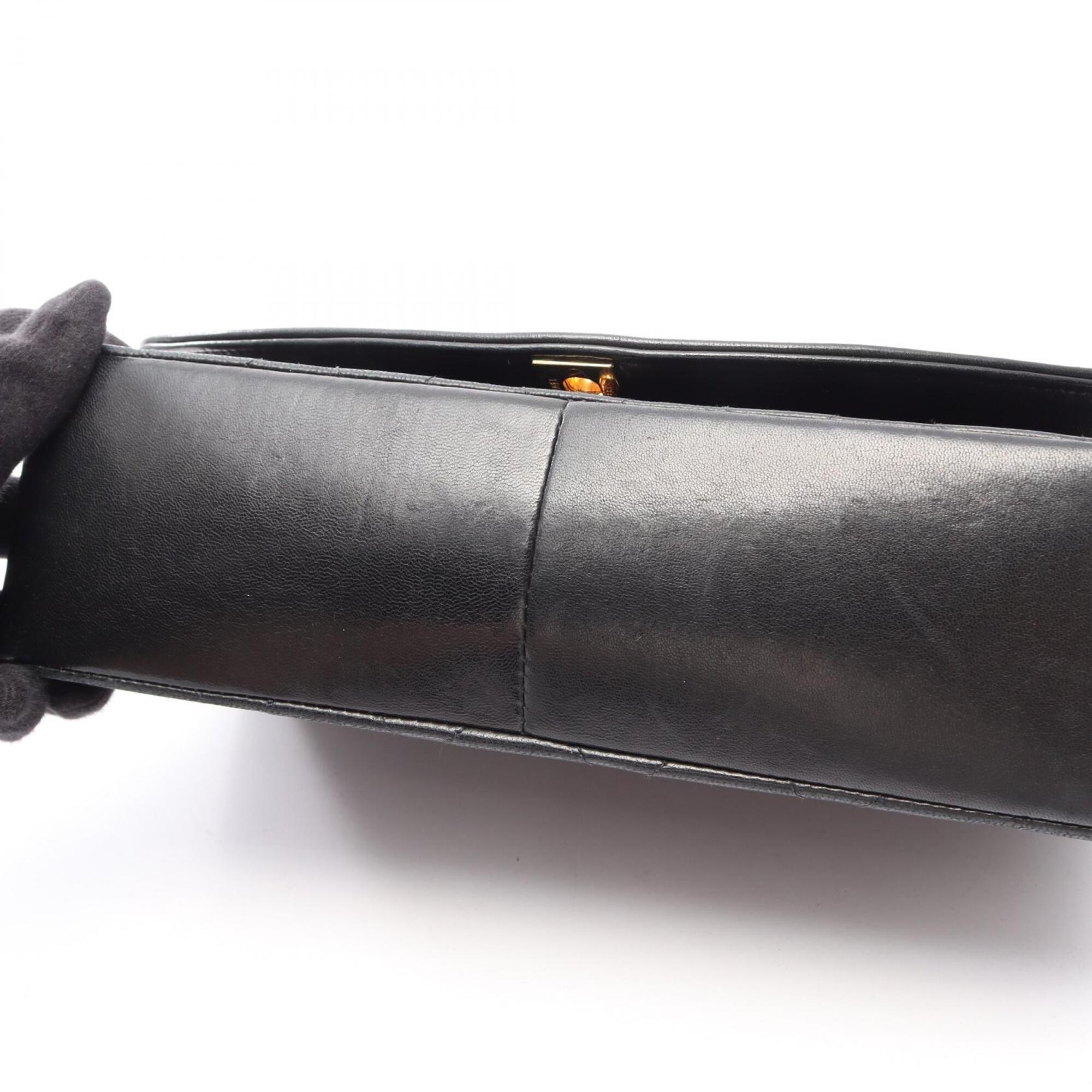 Chanel Black Leather Handbag Shoulder Bag (Pre-Owned)