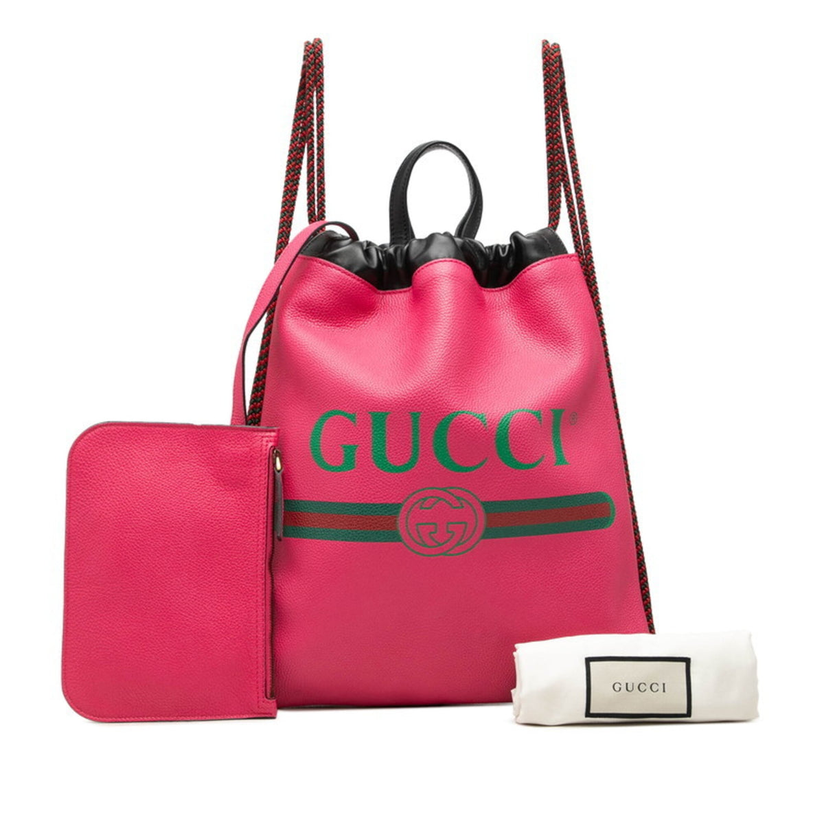Gucci Pink Leather Backpack Pouch (Pre-Owned)