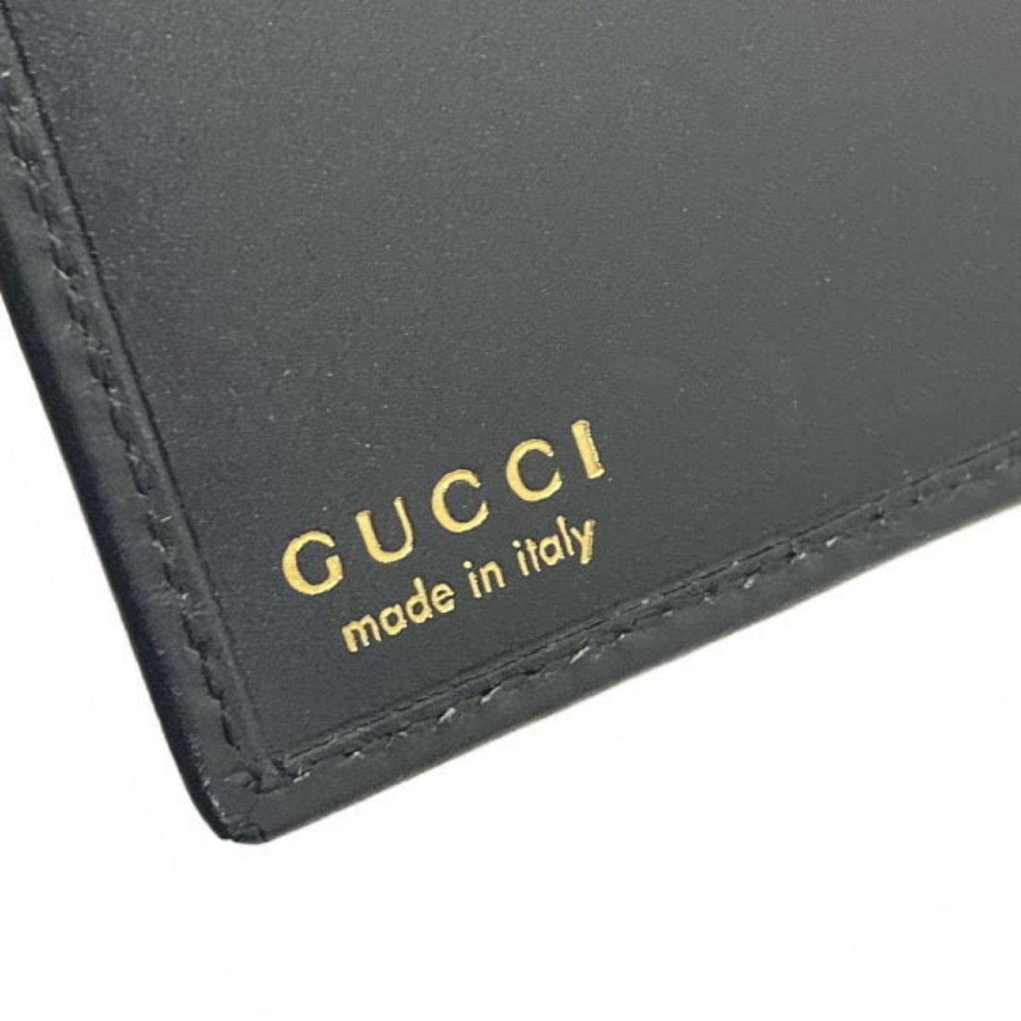 Gucci Black Leather Long Wallet (Bi-Fold) (Pre-Owned)