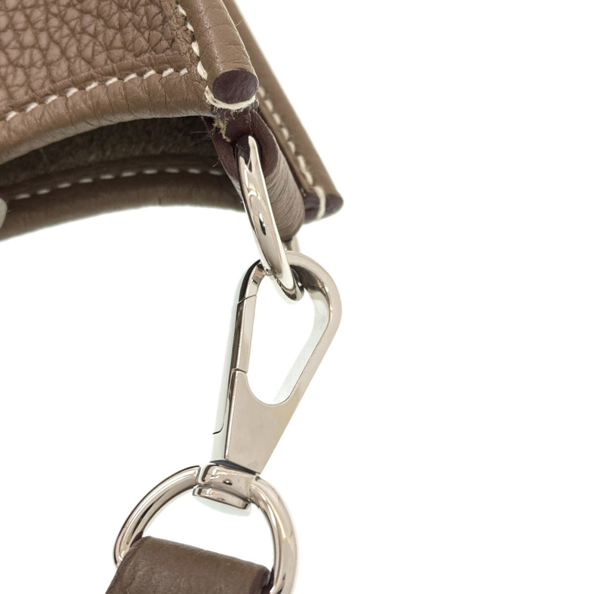 Hermes Etoupe Gray Leather Shoulder Bag (Pre-Owned)