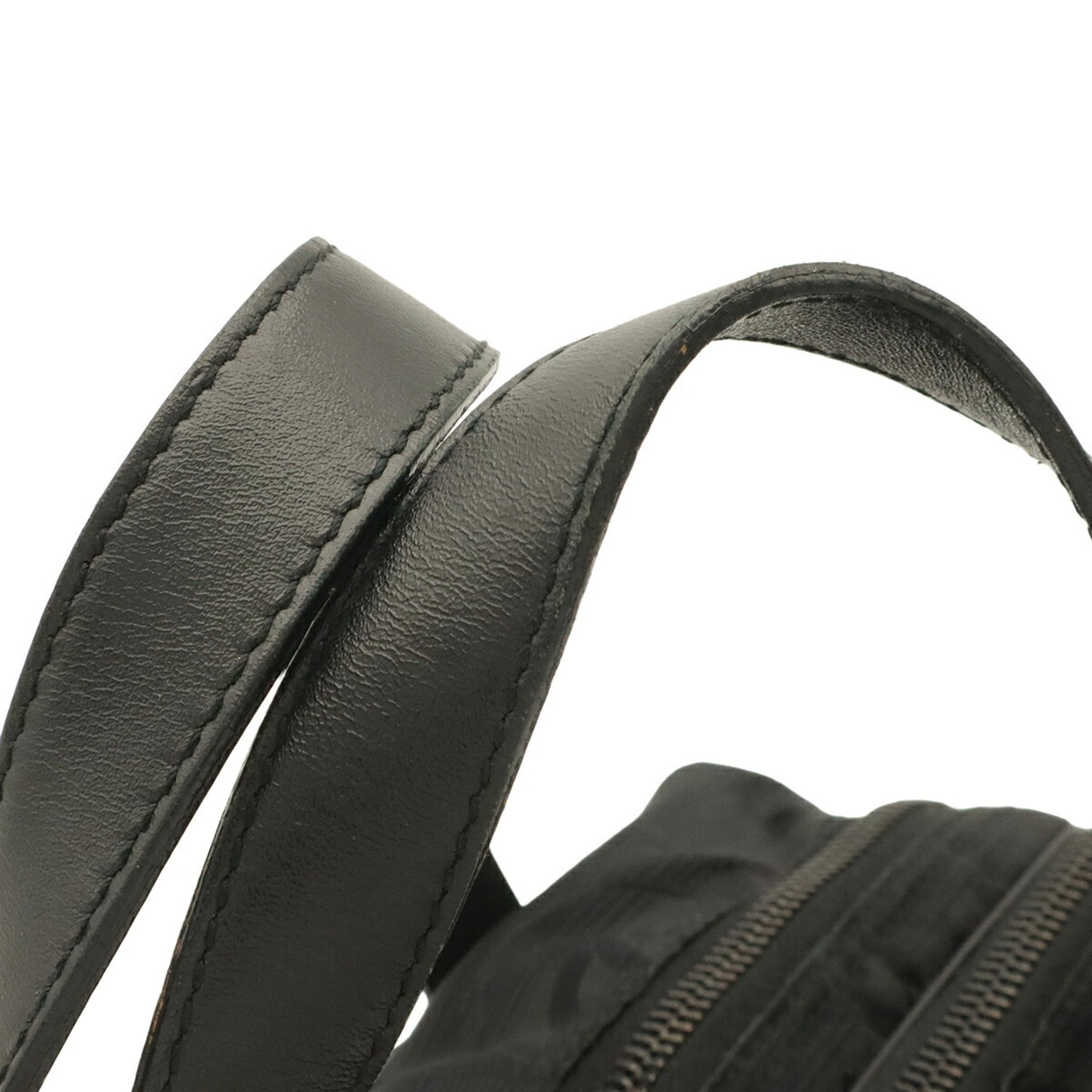 Chanel Black Nylon Jacquard Leather Handbag Tote Bag (Pre-Owned)