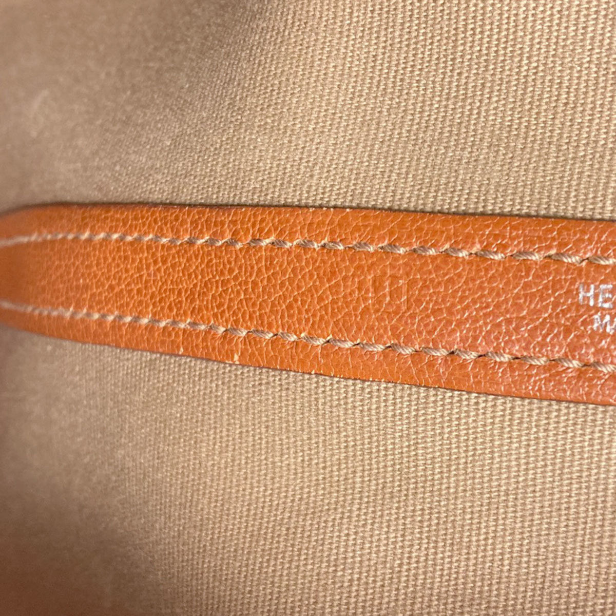 Hermes Brown Orange Canvas Negonda Leather Handbag (Pre-Owned)