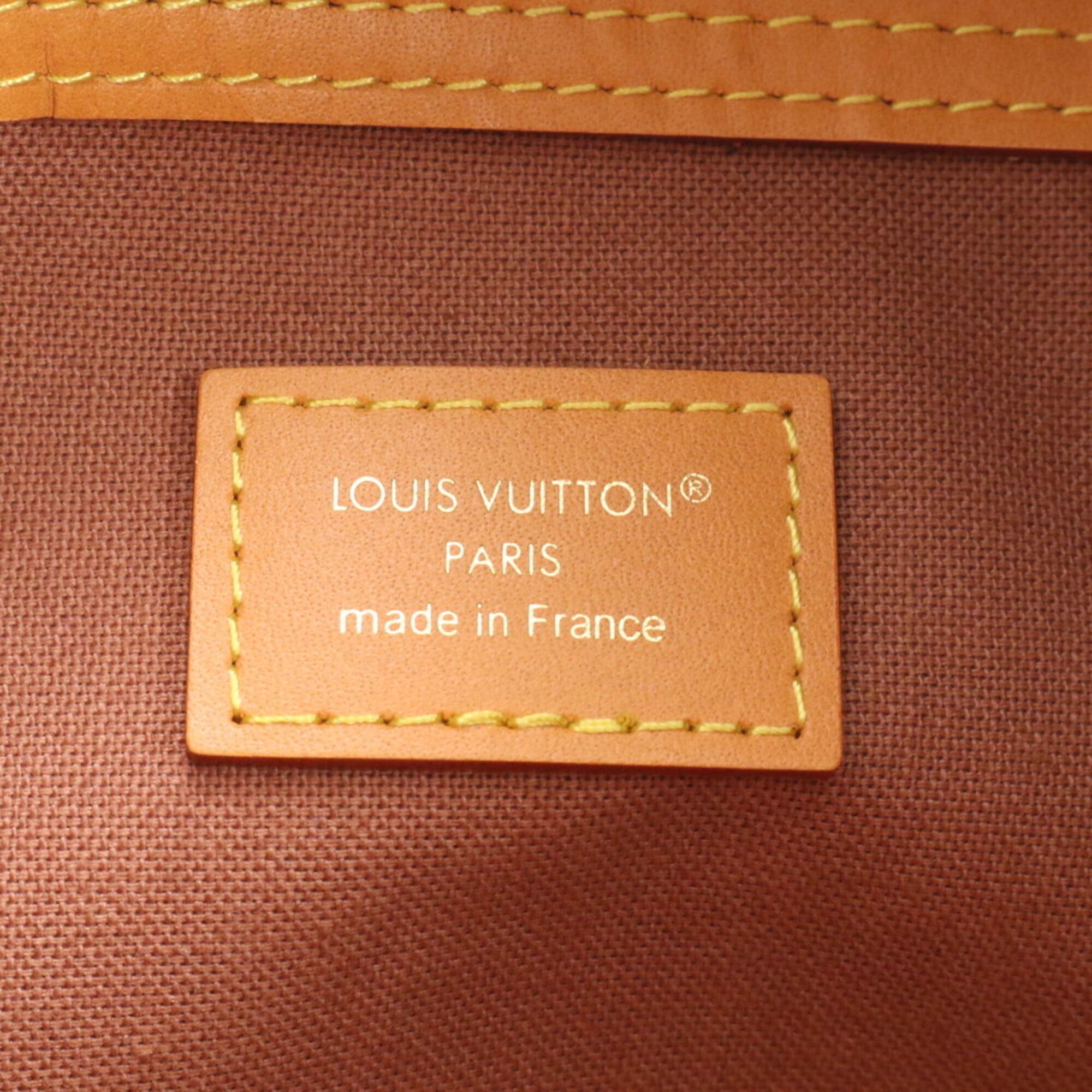 Louis Vuitton Brown Leather Coated Canvas Shoulder Bag (Pre-Owned)