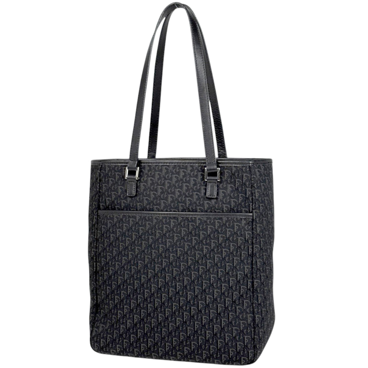 Christian Dior Trotter Black Canvas Leather Tote Bag (Pre-Owned)