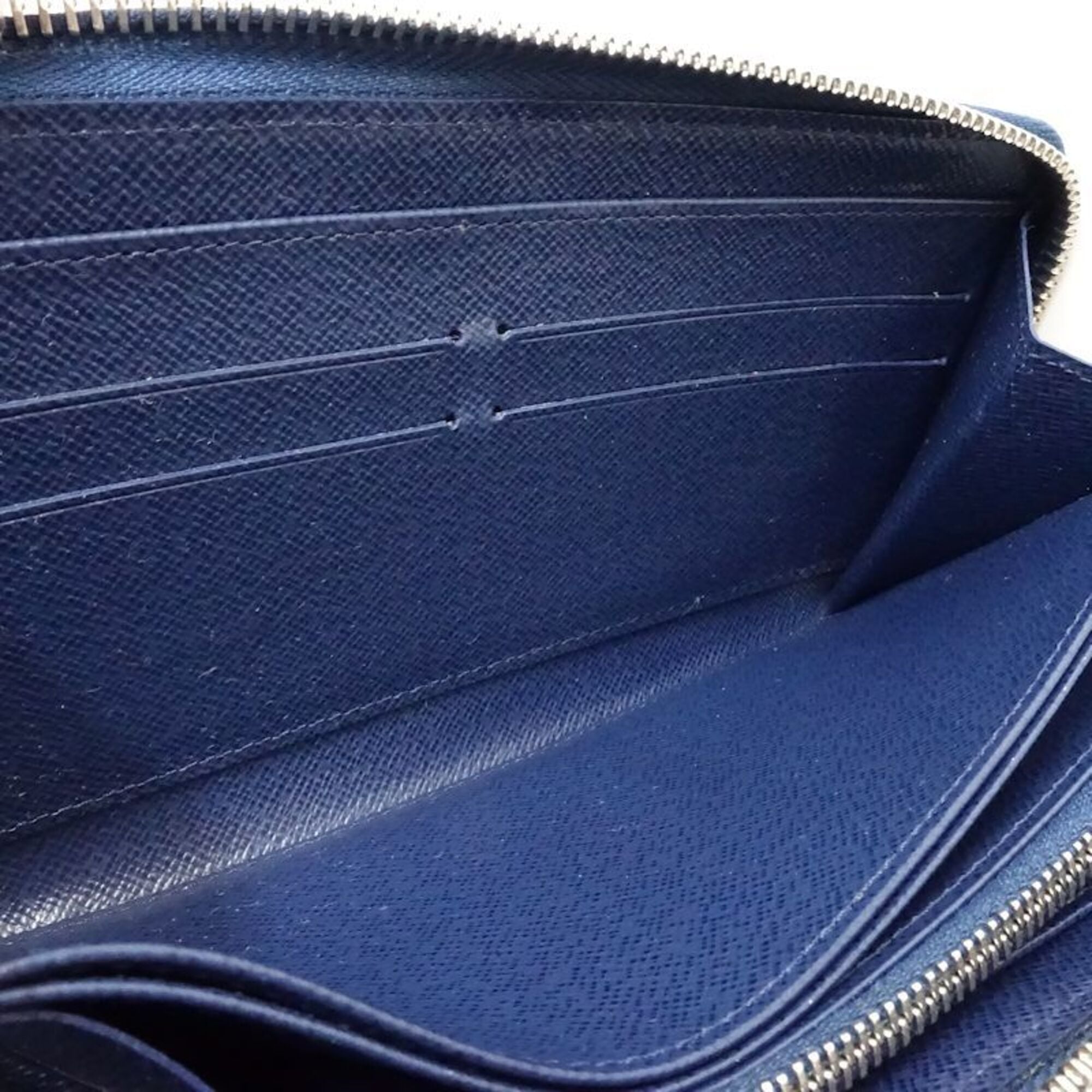 Louis Vuitton Blue Indigo Leather Long Wallet (Bi-Fold) (Pre-Owned)