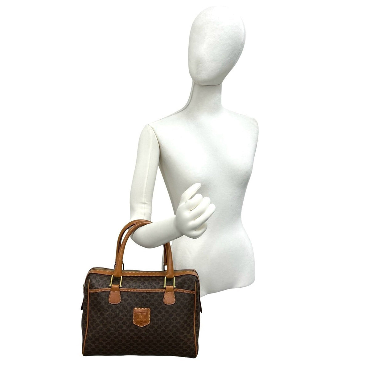 Celine Brown Pvc Leather Boston Bag Handbag Tote Bag (Pre-Owned)