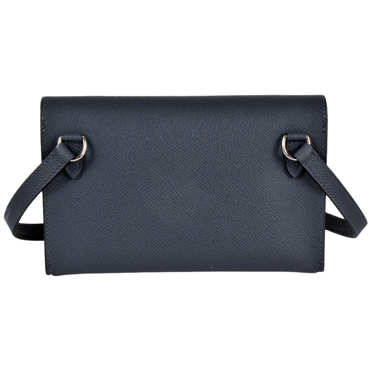 Hermes Blue Gray Dark Blue Epsom Leather Pochette Shoulder Bag (Pre-Owned)