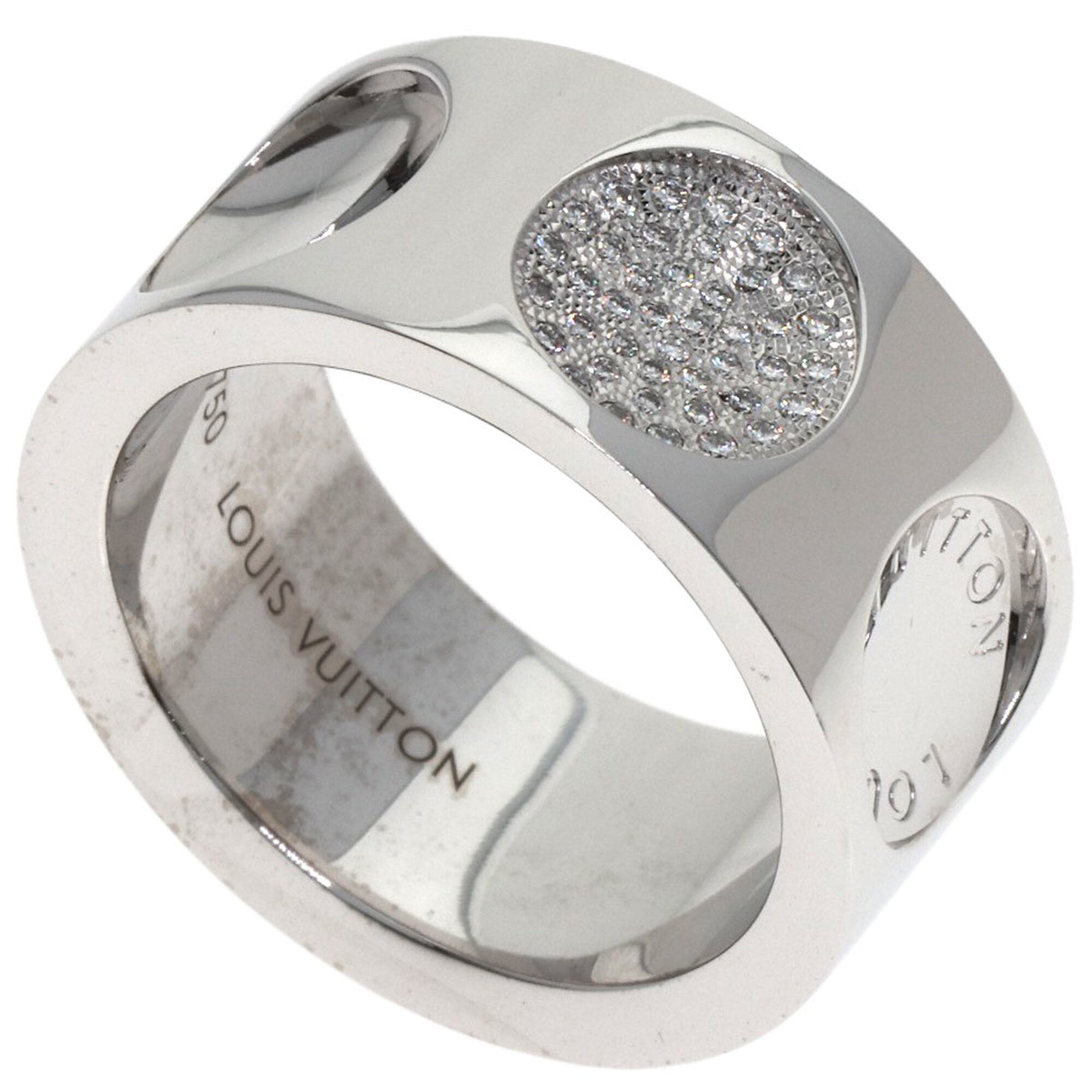 Louis Vuitton White Gold White Gold (18K) Band Ring (Pre-Owned)