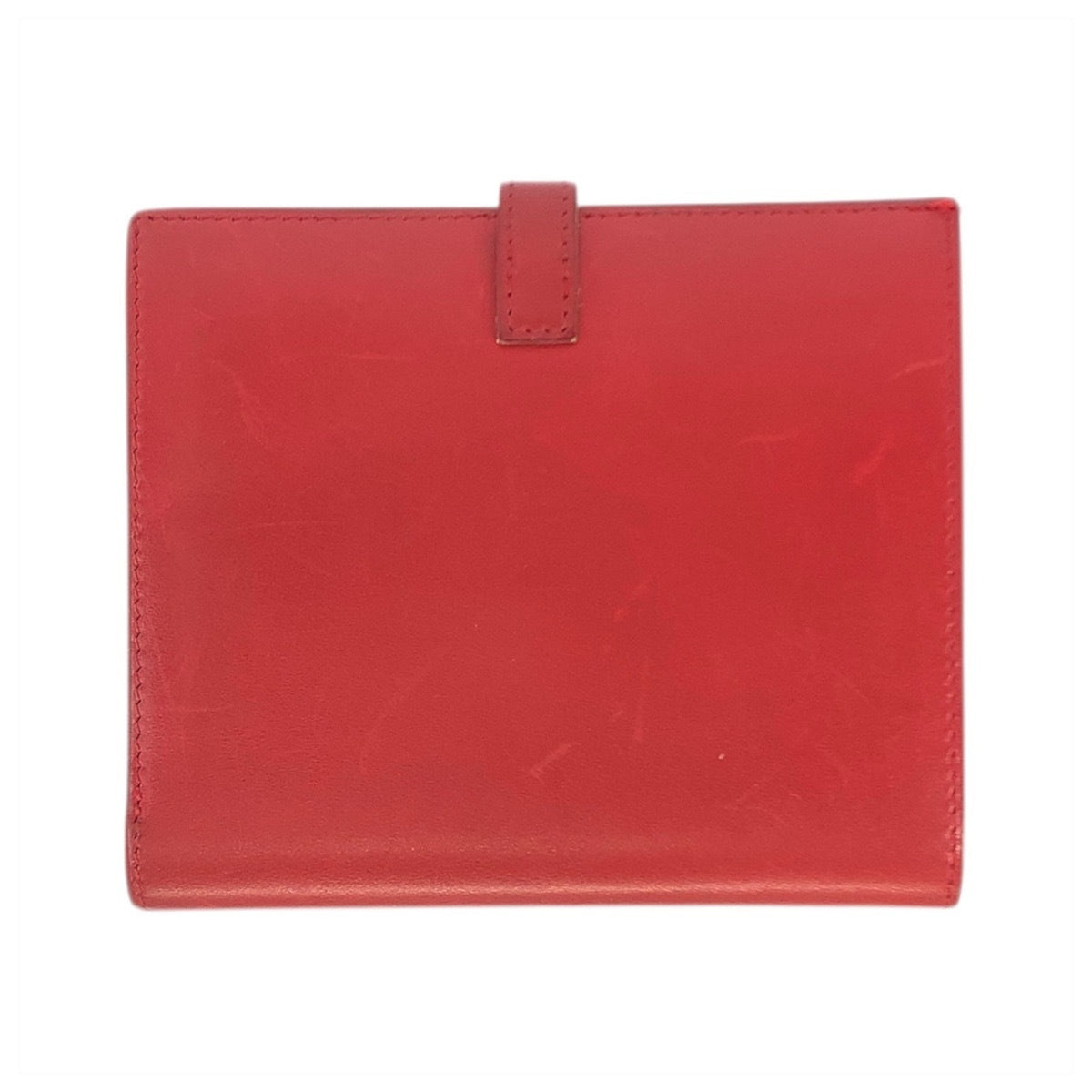 Hermes Red Color Leather Wallet (Bi-Fold) (Pre-Owned)