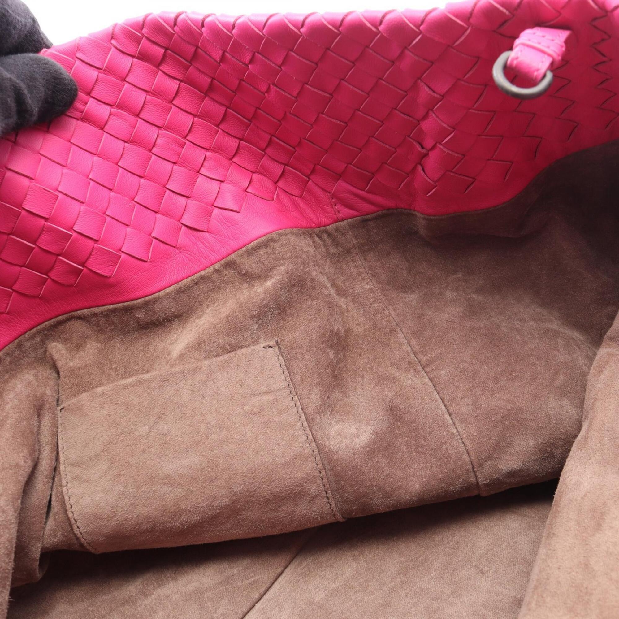 Bottega Veneta Pink Leather Handbag Tote Bag (Pre-Owned)
