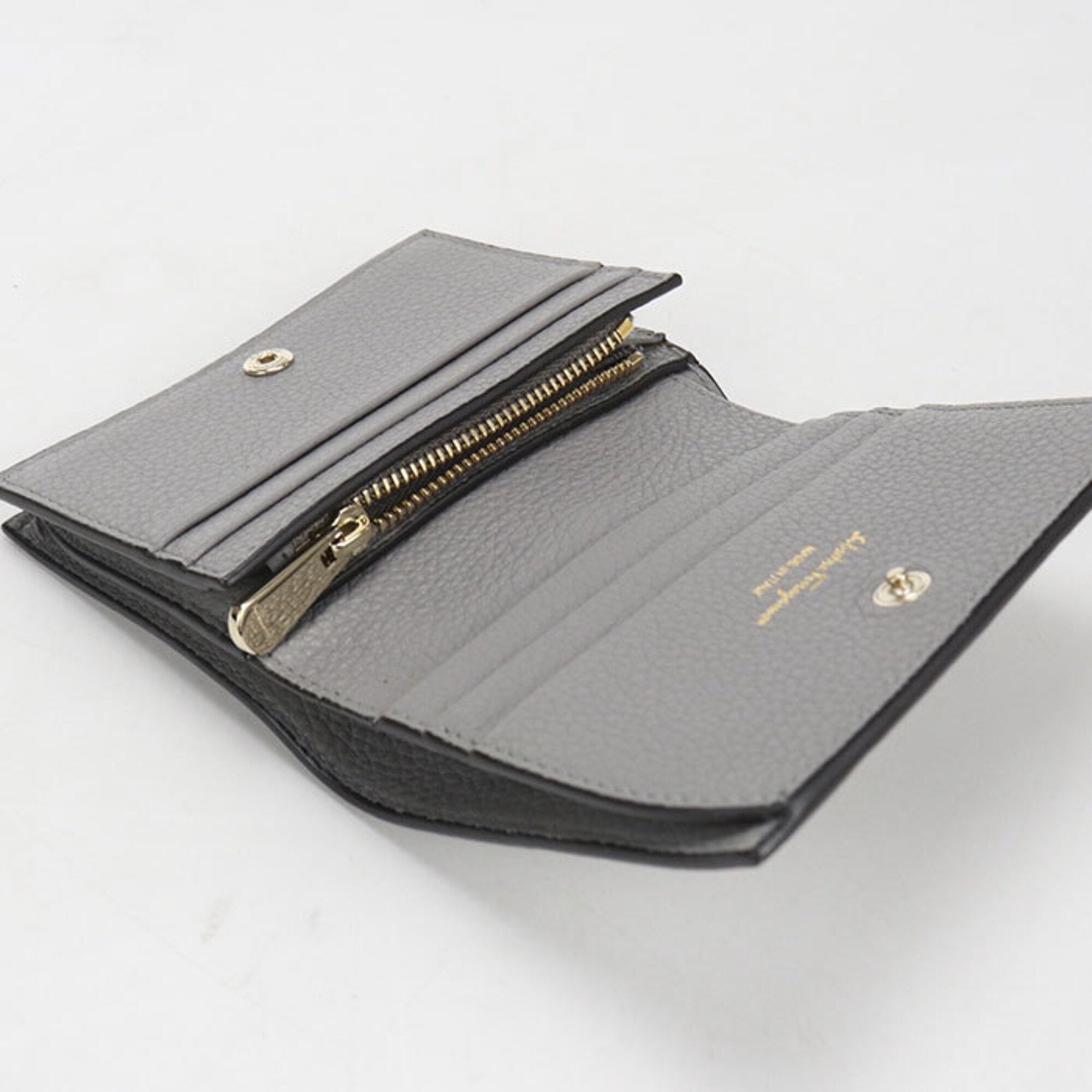 Salvatore Ferragamo Gray Leather Wallet (Bi-Fold) (Pre-Owned)
