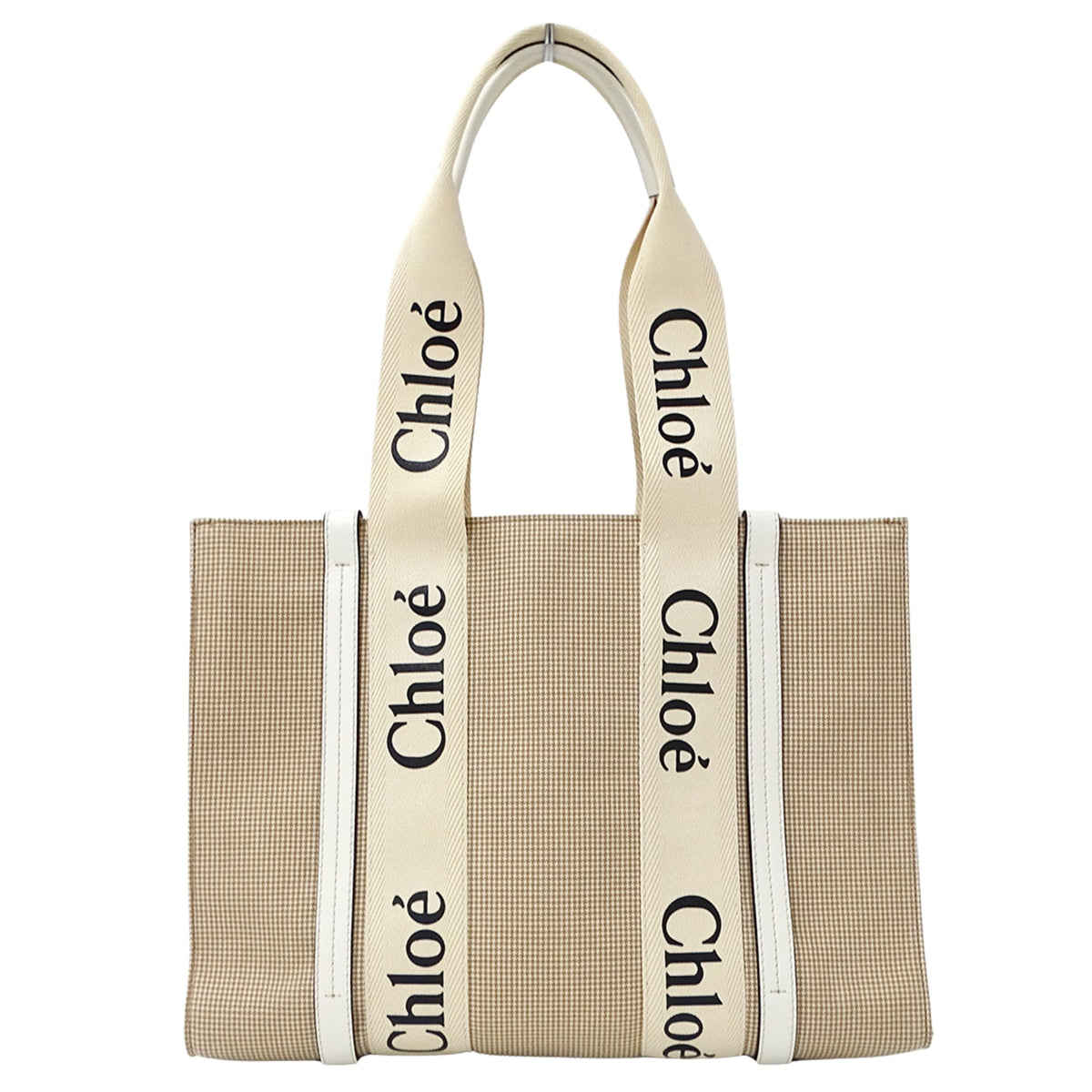 Chloé Beige Khaki Canvas Handbag Tote Bag (Pre-Owned)