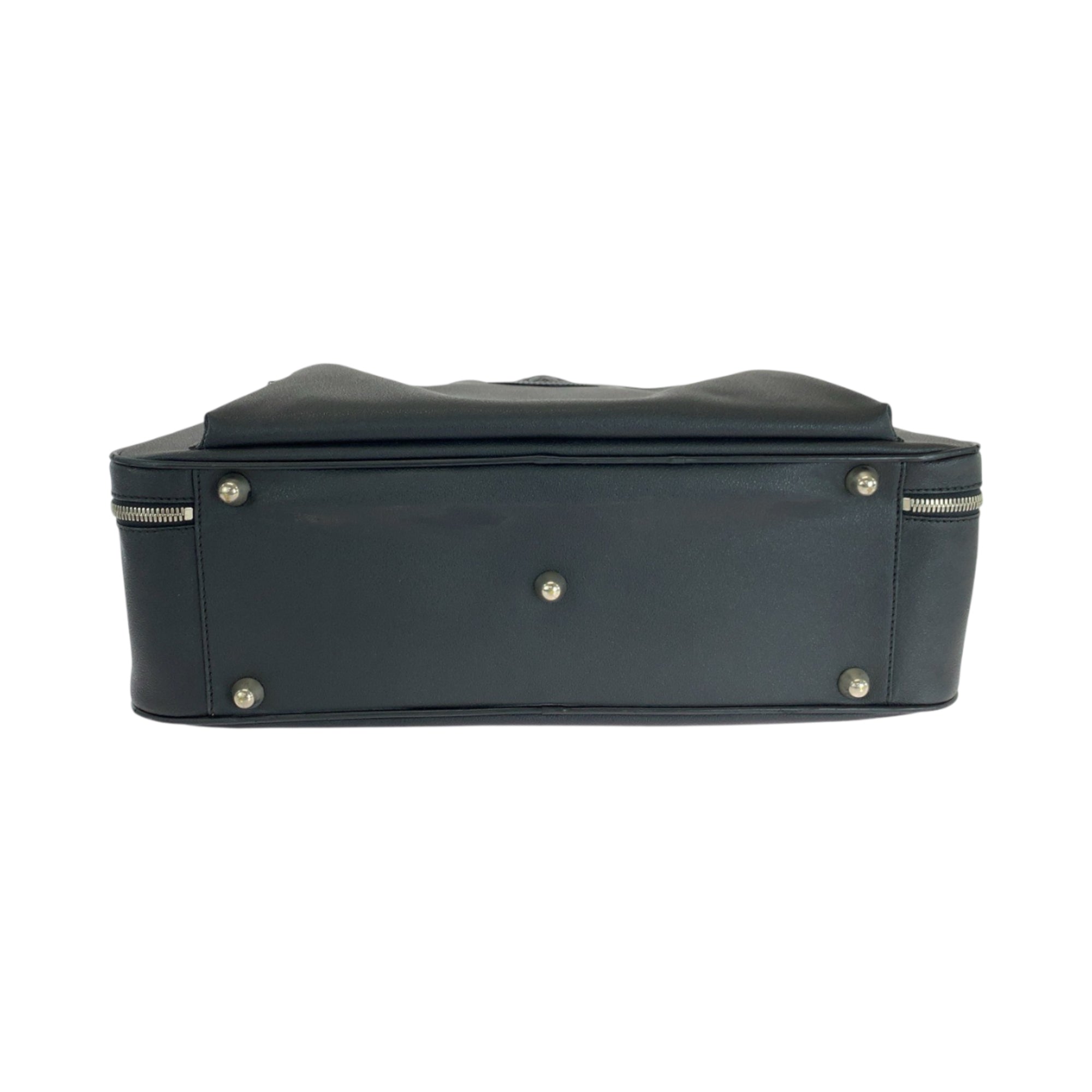 Versace Black Leather Boston Bag Handbag (Pre-Owned)
