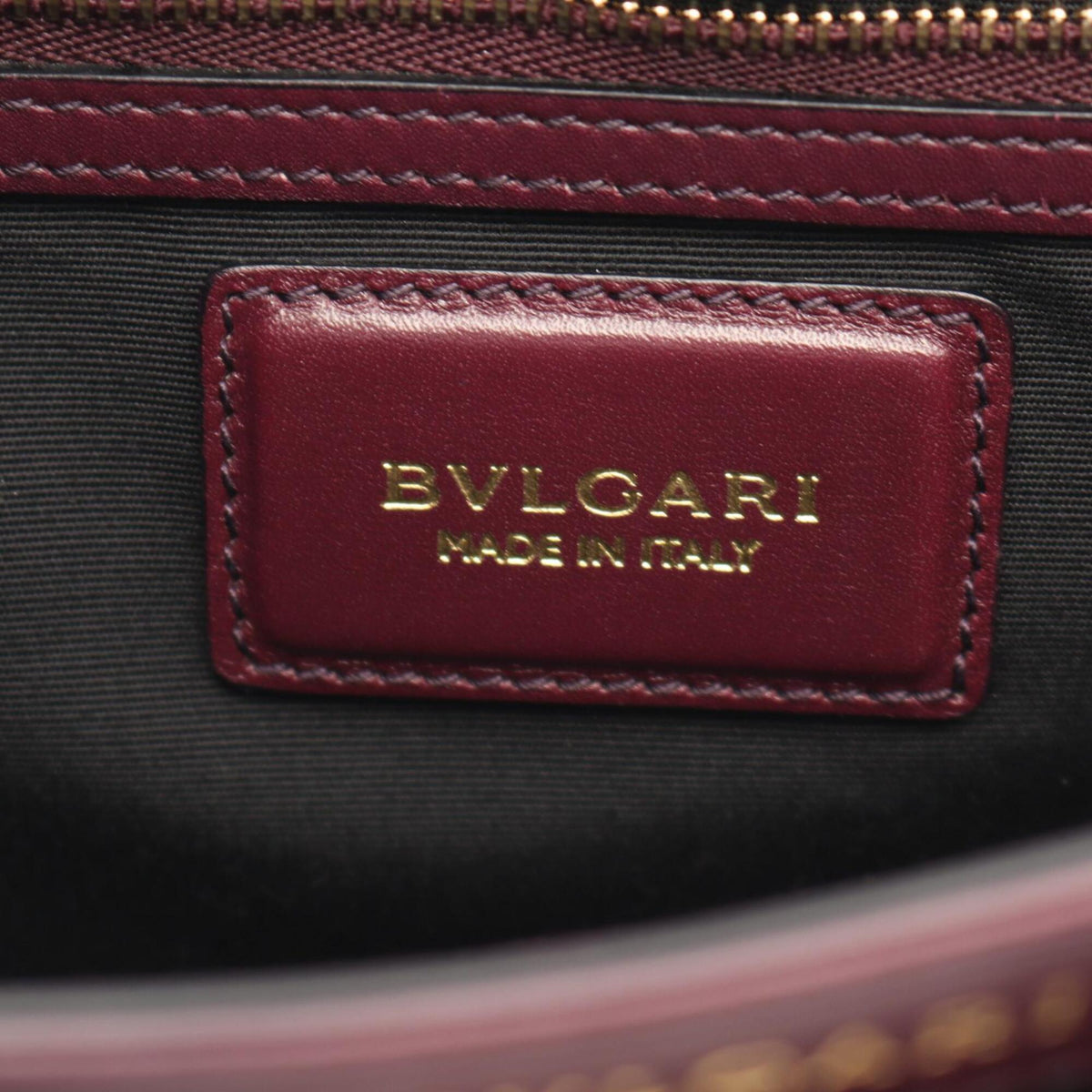 Bvlgari Bordeaux Gray Leather Handbag Shoulder Bag (Pre-Owned)
