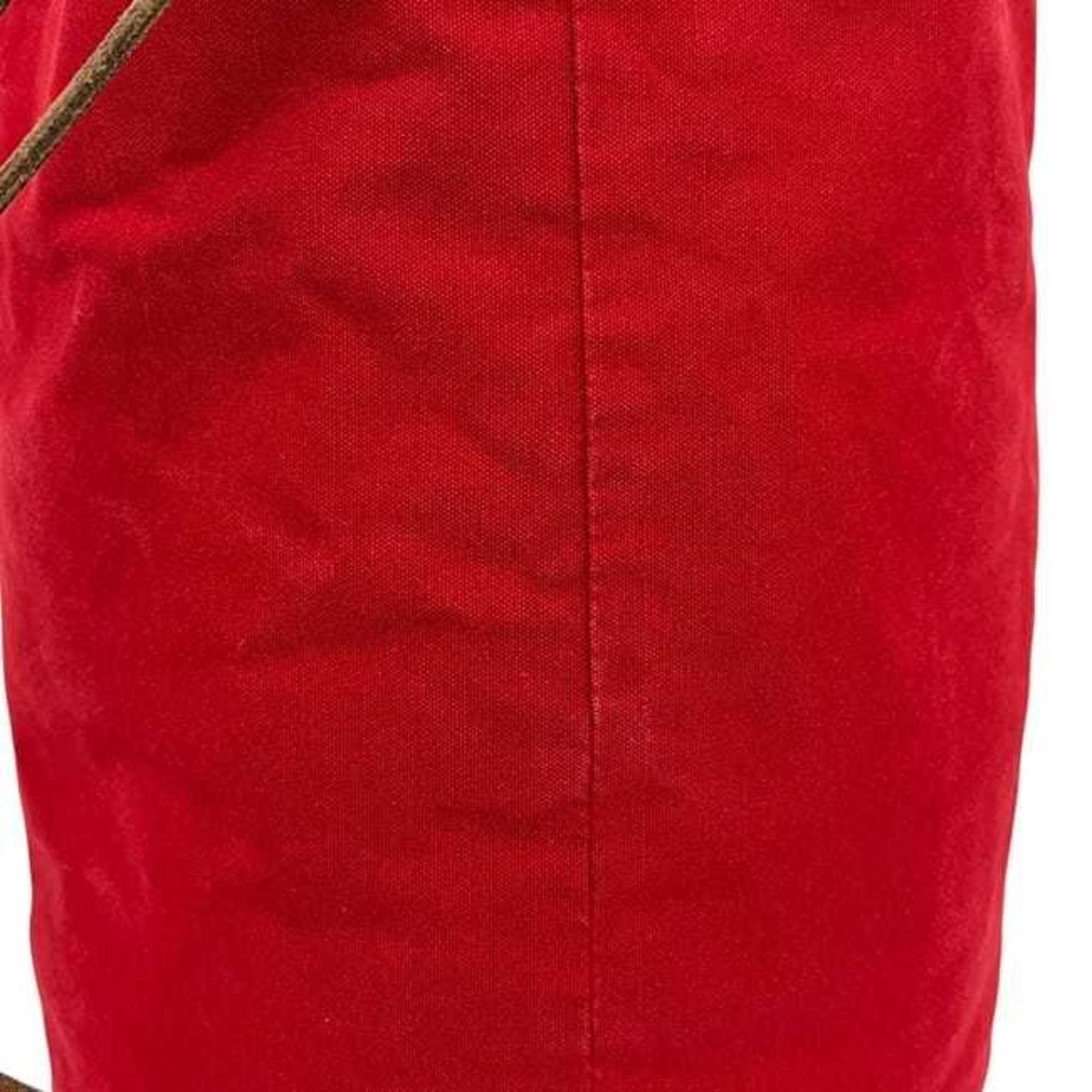 Hermes Red Color Canvas Leather Backpack (Pre-Owned)