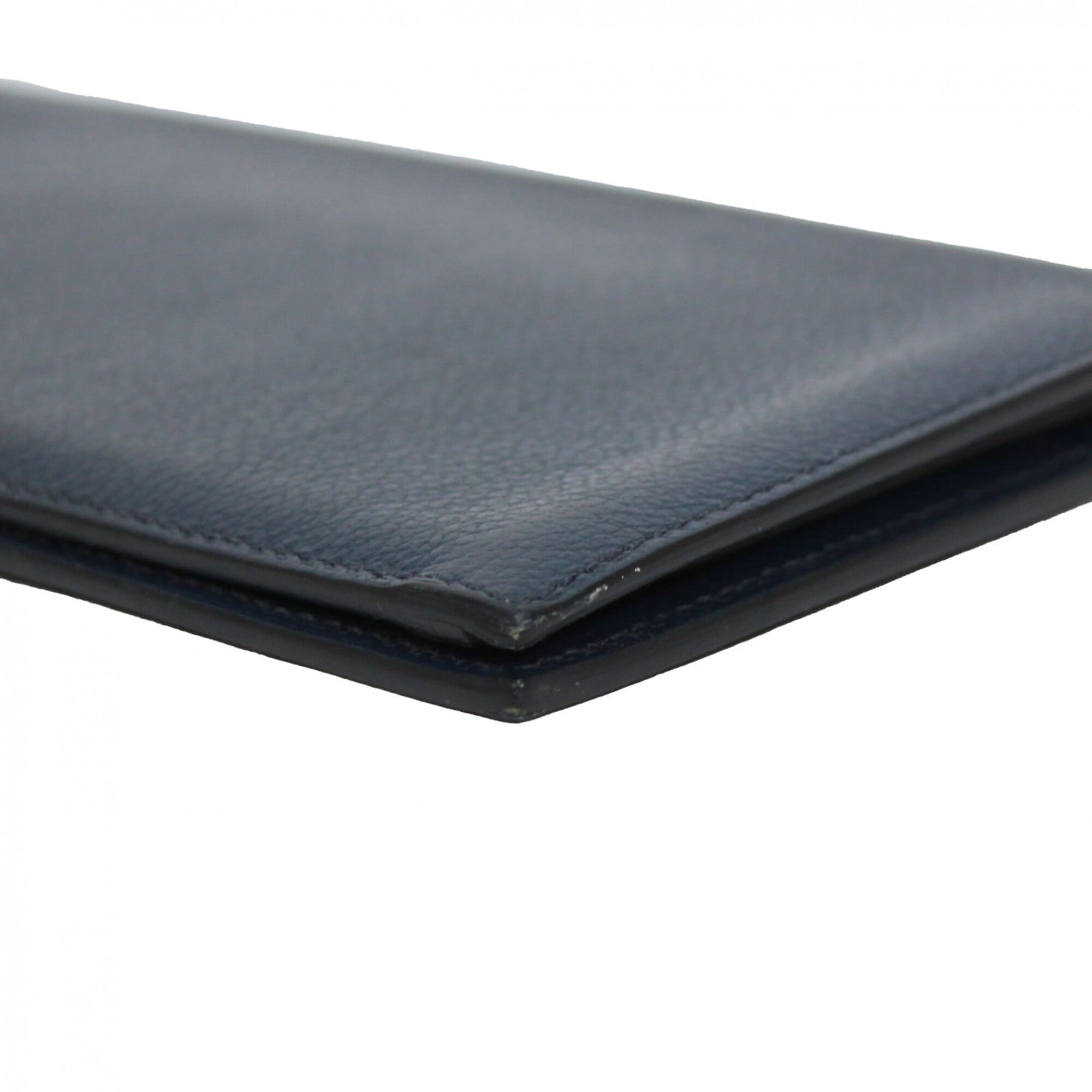 Hermes Navy Evercalf Leather Long Wallet (Bi-Fold) (Pre-Owned)