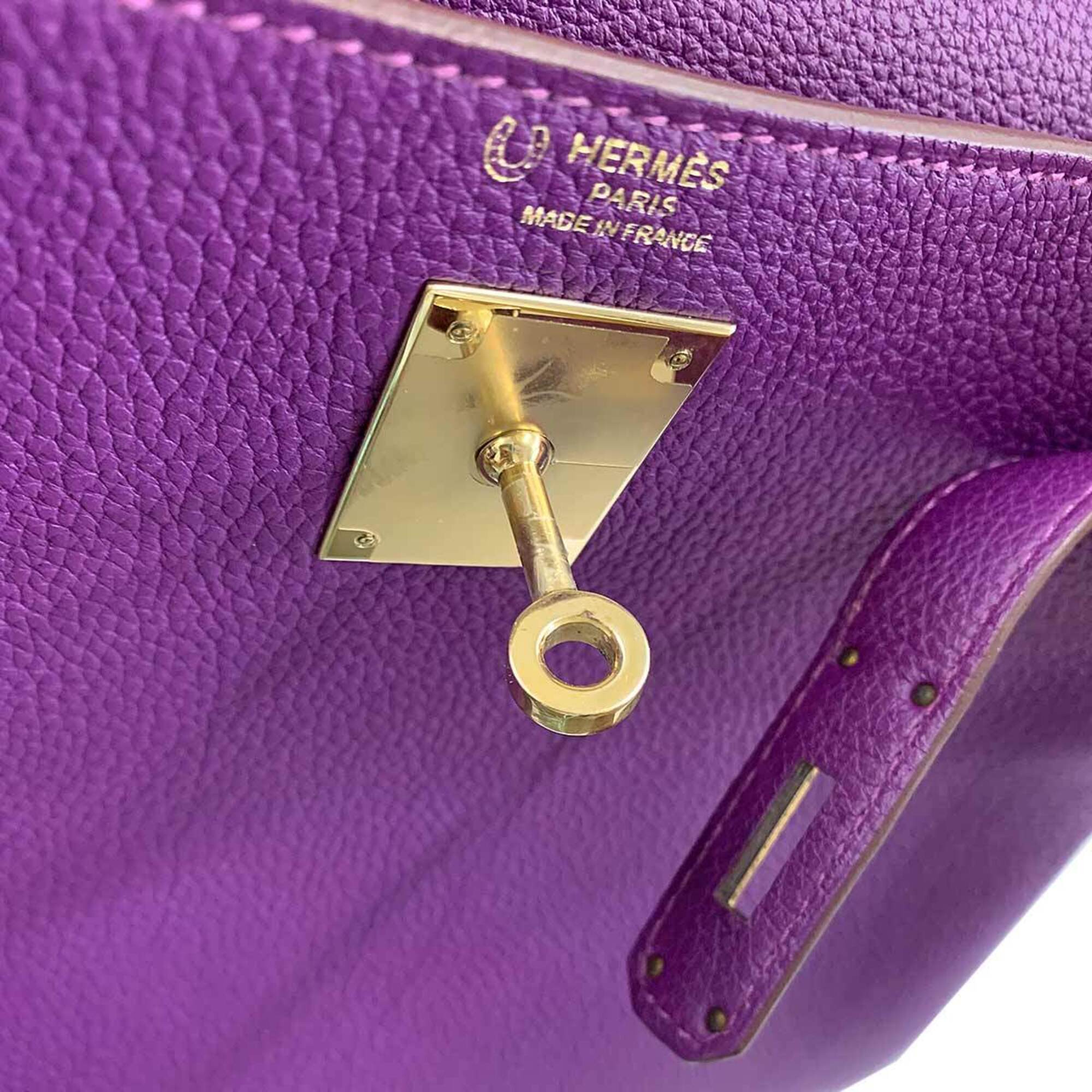 Hermes Anemone Etain Togo Leather Handbag (Pre-Owned)