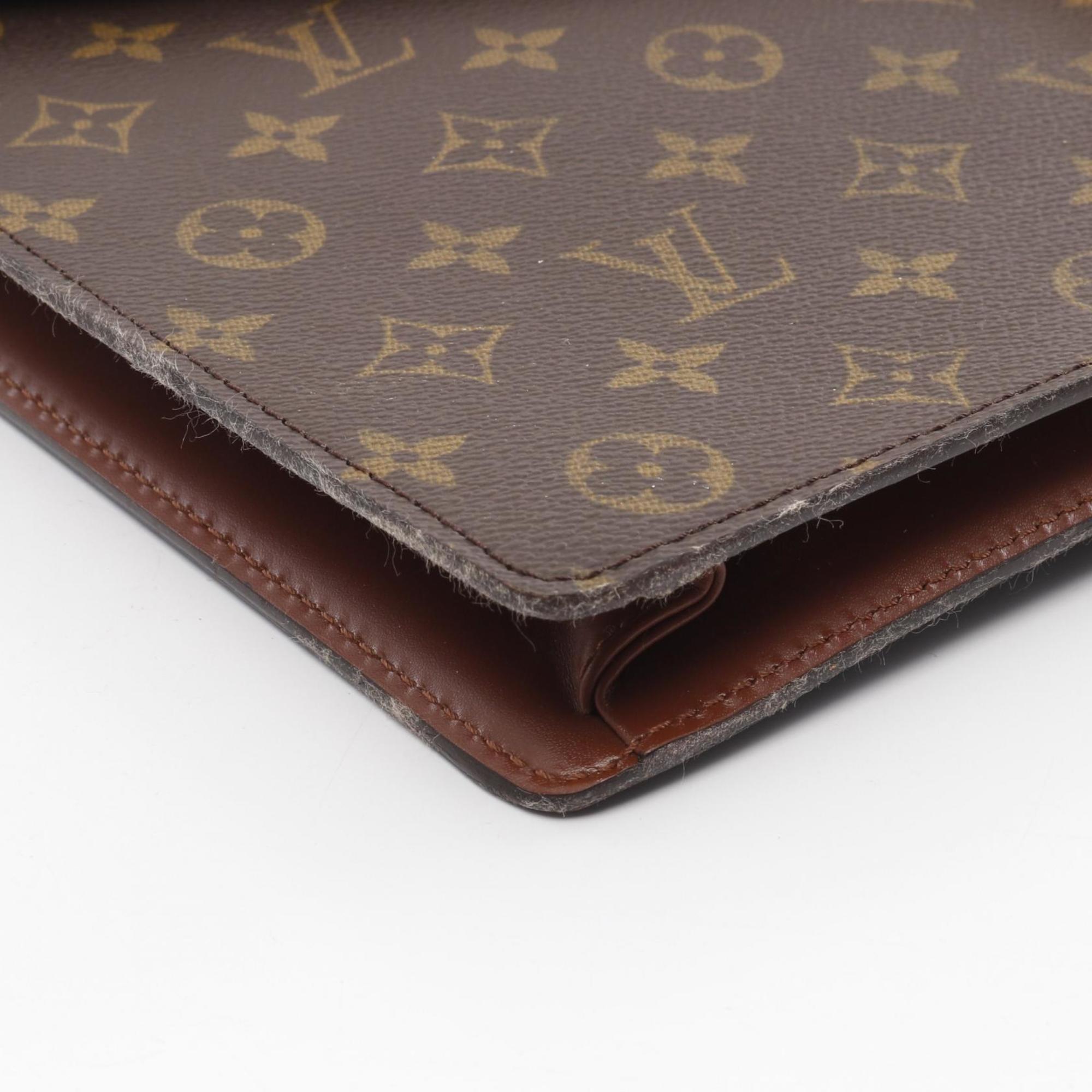 Louis Vuitton Brown Coated Canvas Pvc Monogram Leather Briefcase (Pre-Owned)