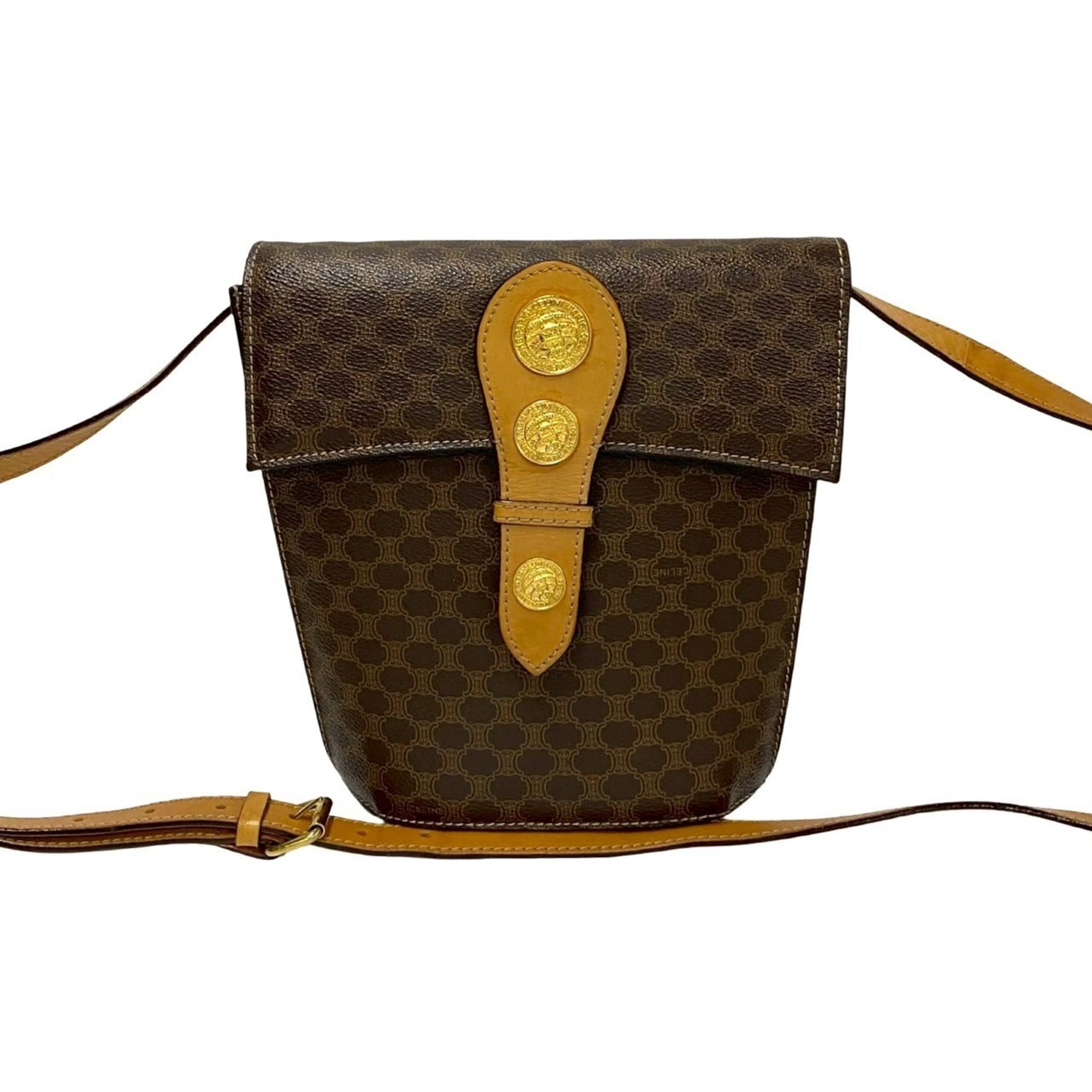 Celine Brown Leather Pvc Shoulder Bag (Pre-Owned)