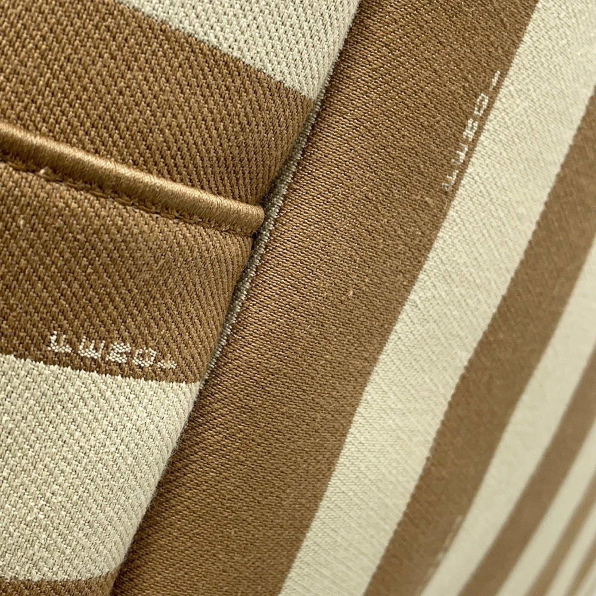 Fendi Pequin Beige Brown Canvas Leather Handbag Tote Bag (Pre-Owned)