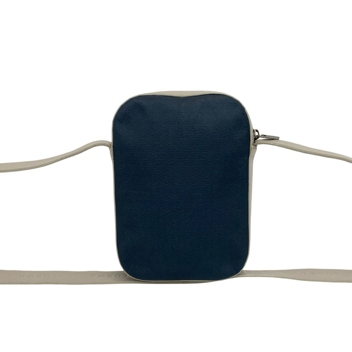 Loewe Beige Navy Leather Pochette Shoulder Bag (Pre-Owned)