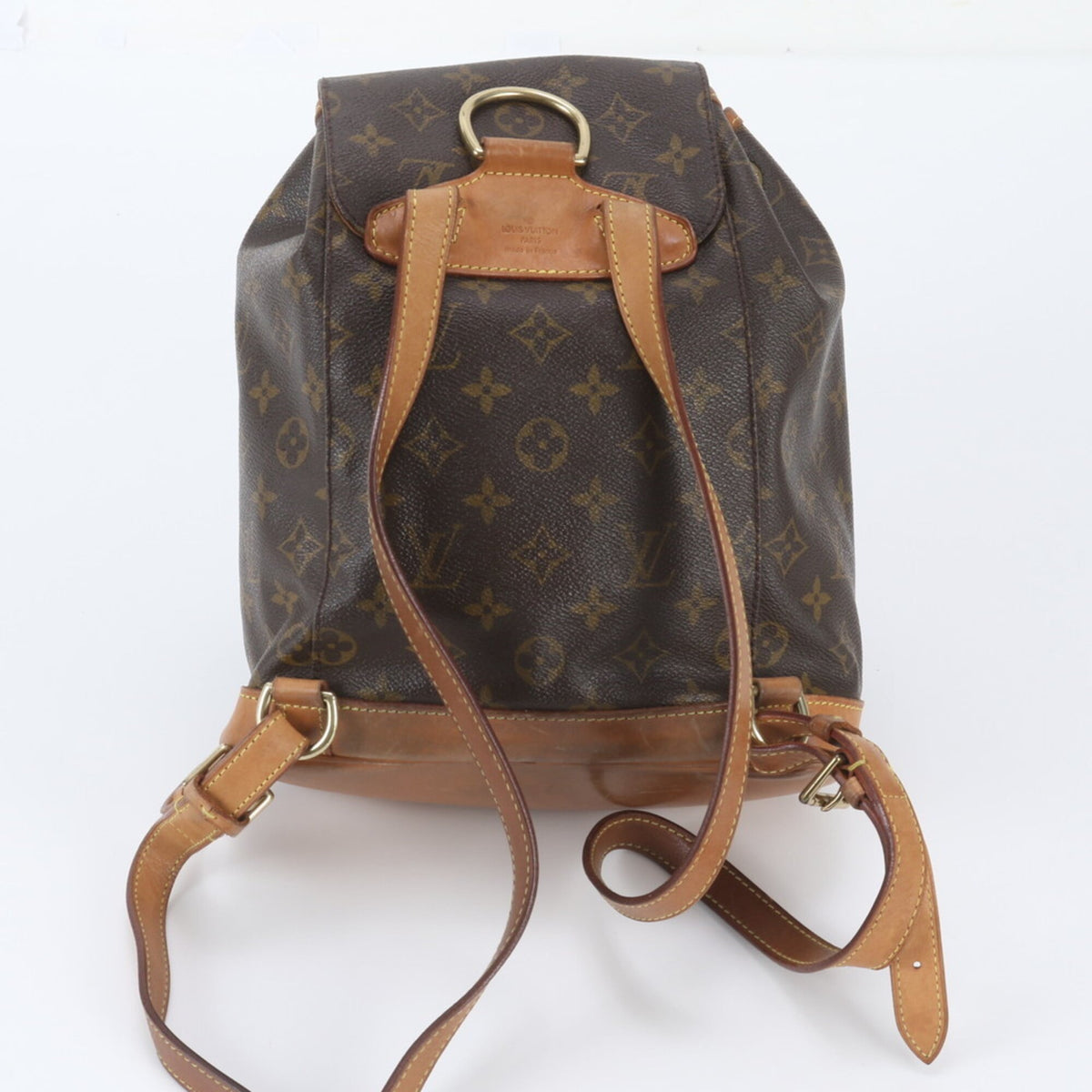 Louis Vuitton Brown Leather Coated Canvas Backpack (Pre-Owned)