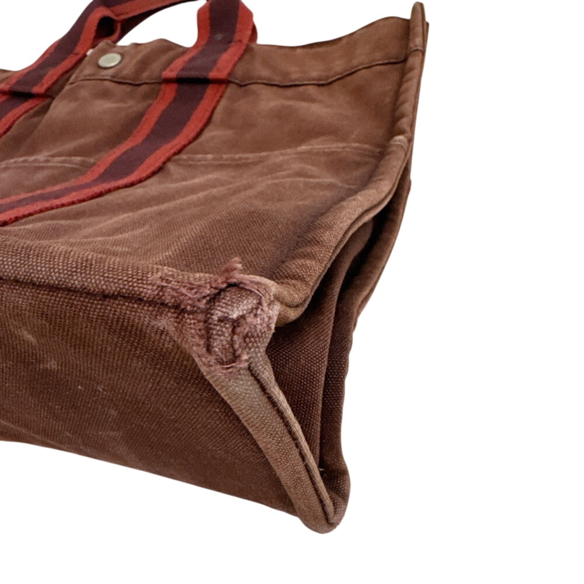 Hermes Red Color Wine Canvas Tote Bag (Pre-Owned)