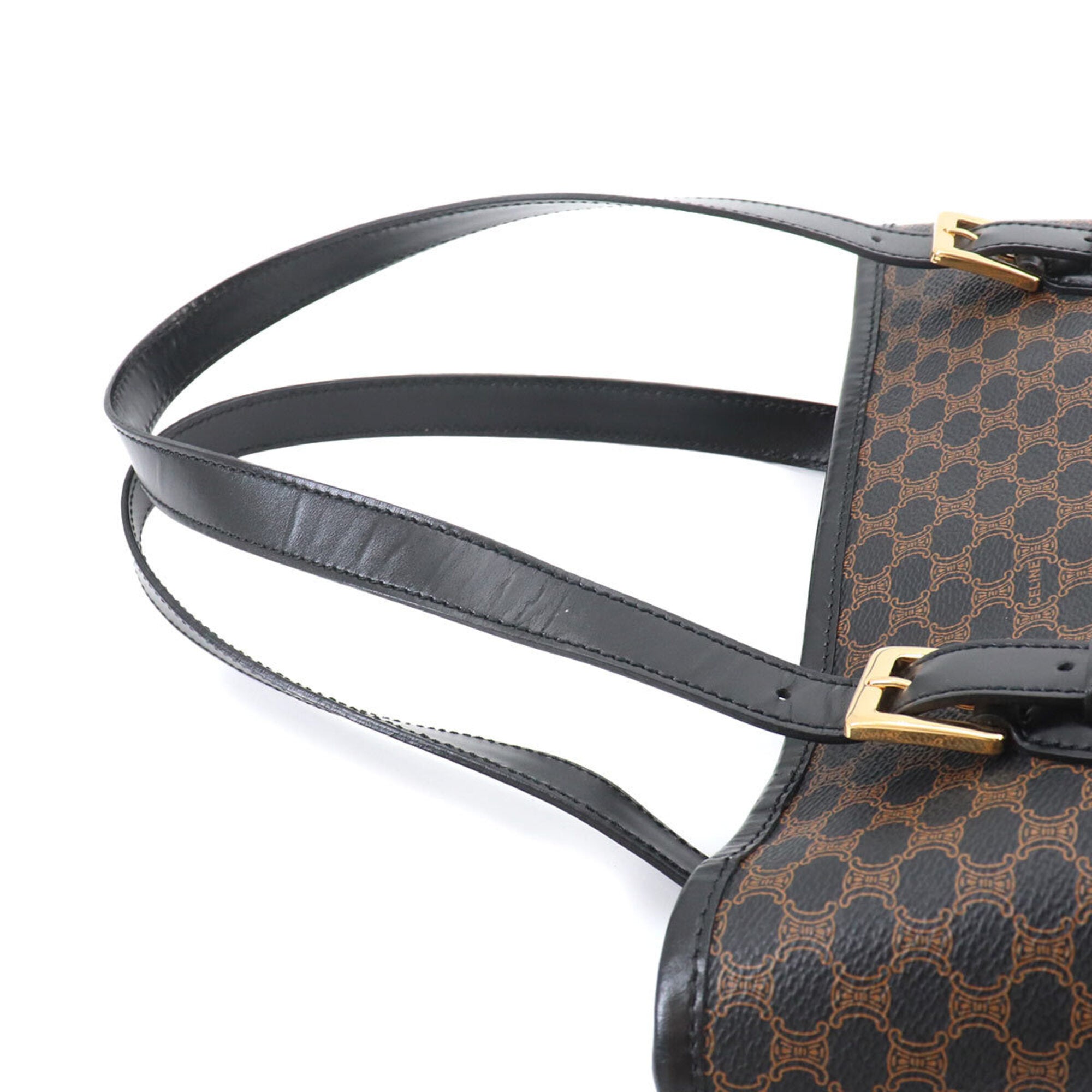 Celine Black Brown Leather Pvc Handbag Tote Bag (Pre-Owned)