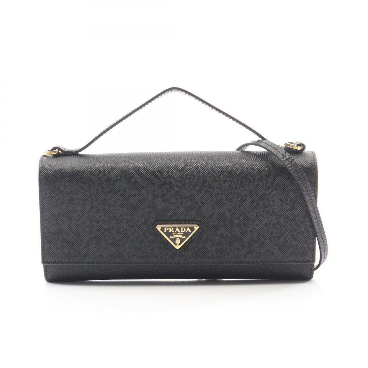 Prada Black Leather Handbag Shoulder Bag (Pre-Owned)