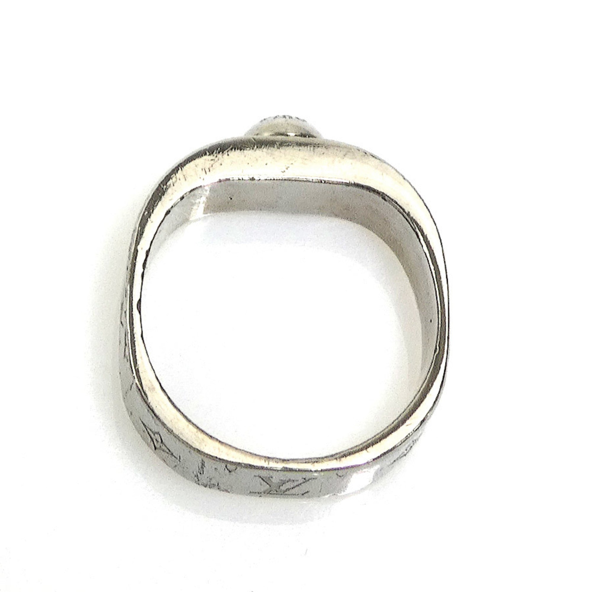 Louis Vuitton Silver Metal Band Ring (Pre-Owned)