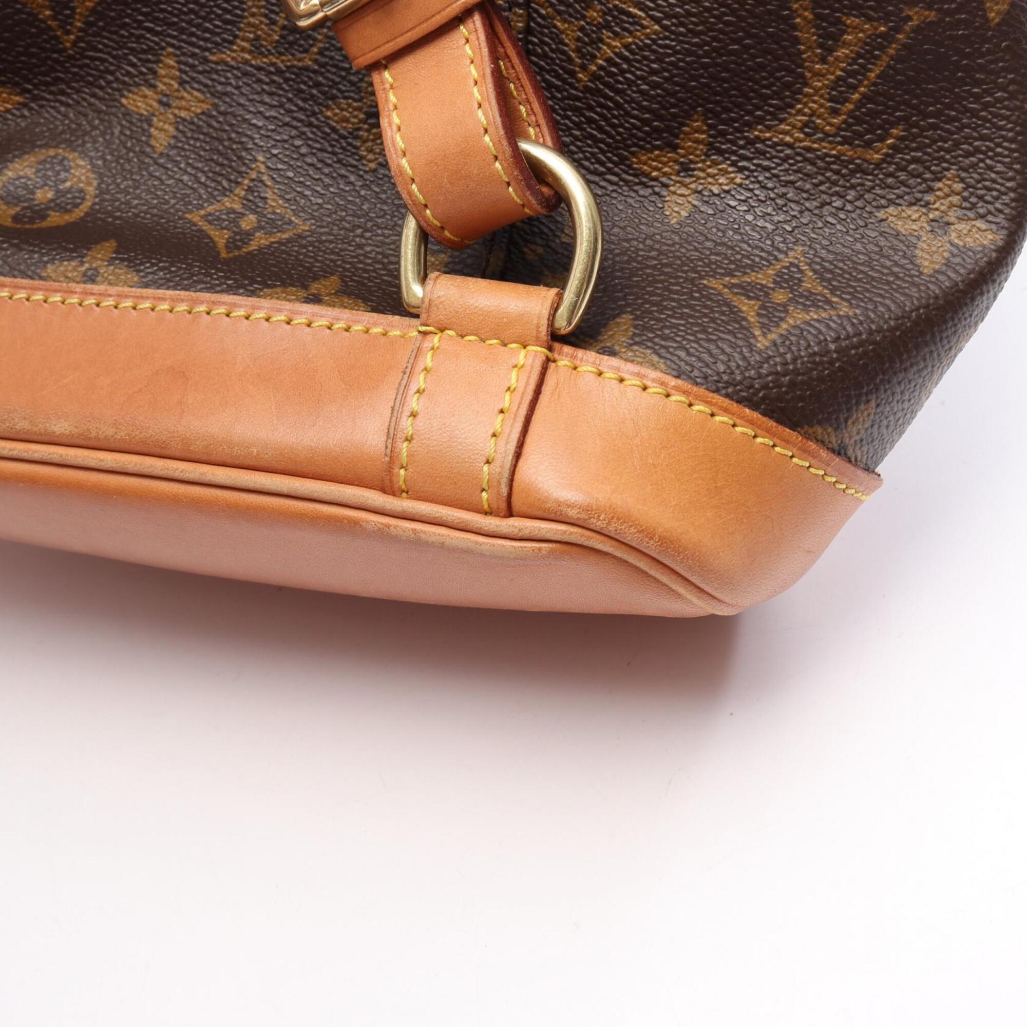 Louis Vuitton Brown Coated Canvas Leather Backpack Handbag (Pre-Owned)