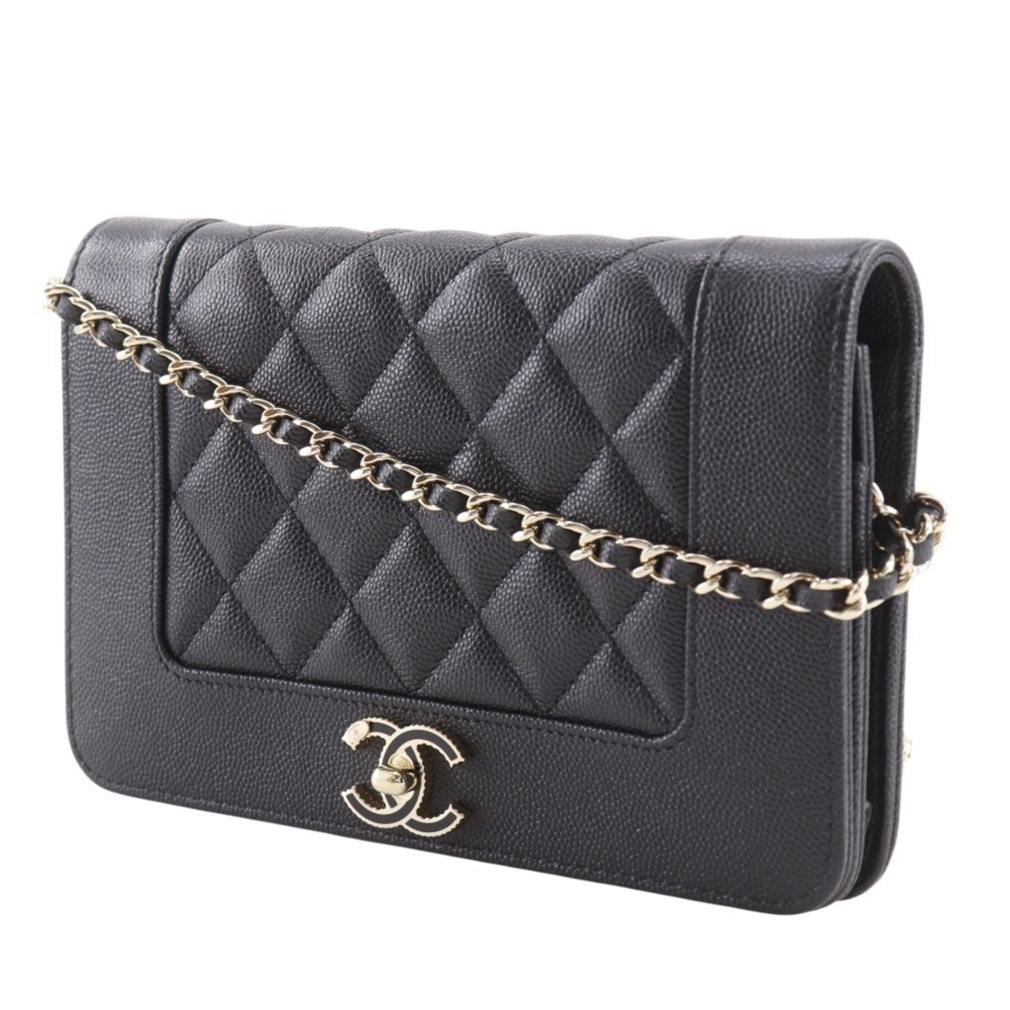 Chanel Black Grained Calfskin Shoulder Bag (Pre-Owned)