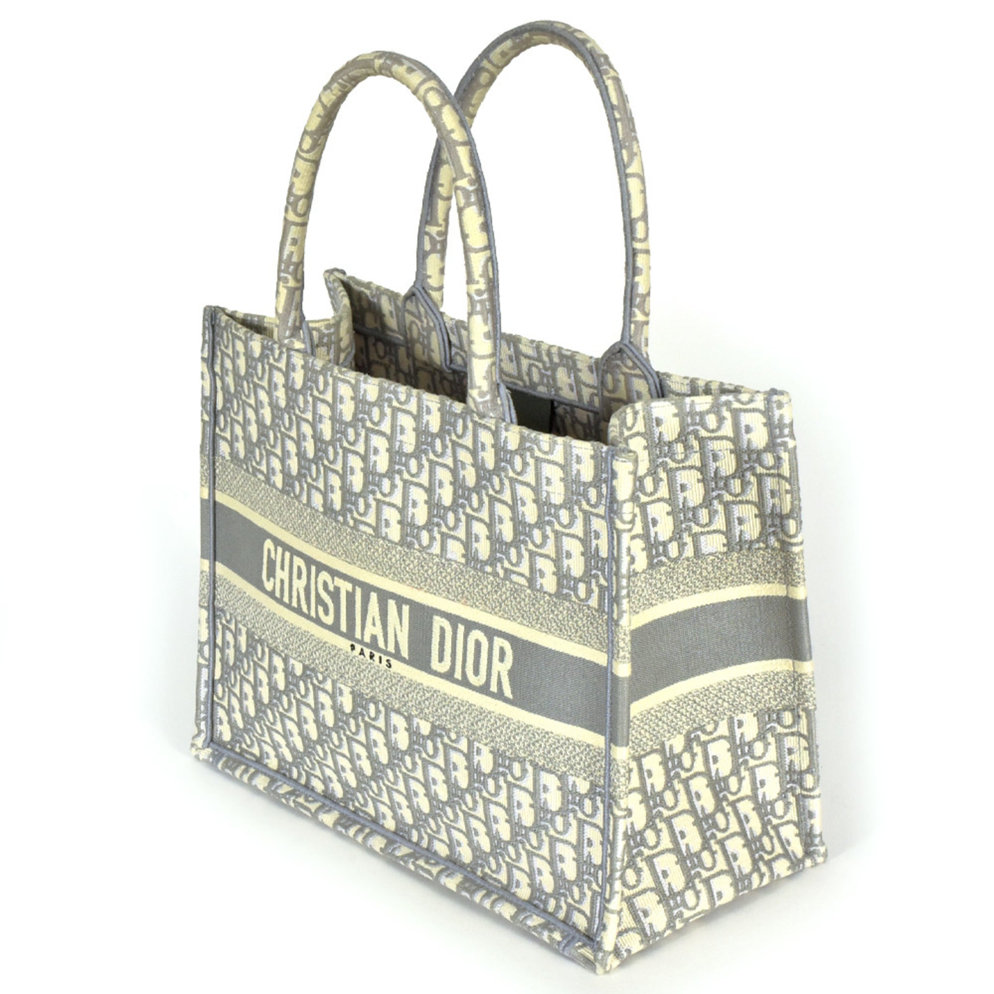 Christian Dior Gray Canvas Handbag Tote Bag (Pre-Owned)