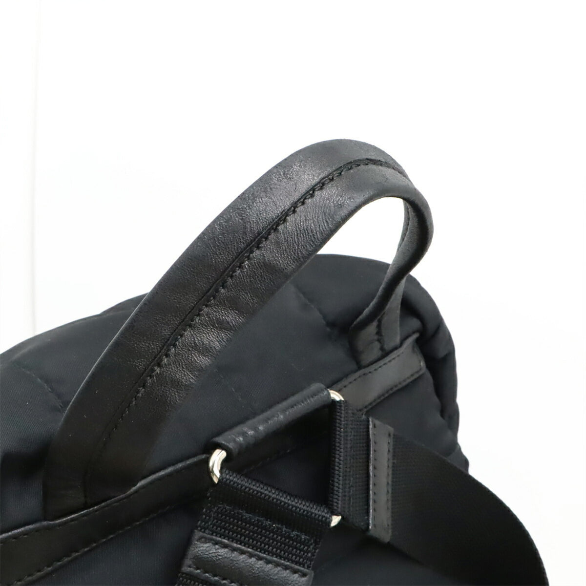 Prada Nero Nylon Leather Backpack (Pre-Owned)