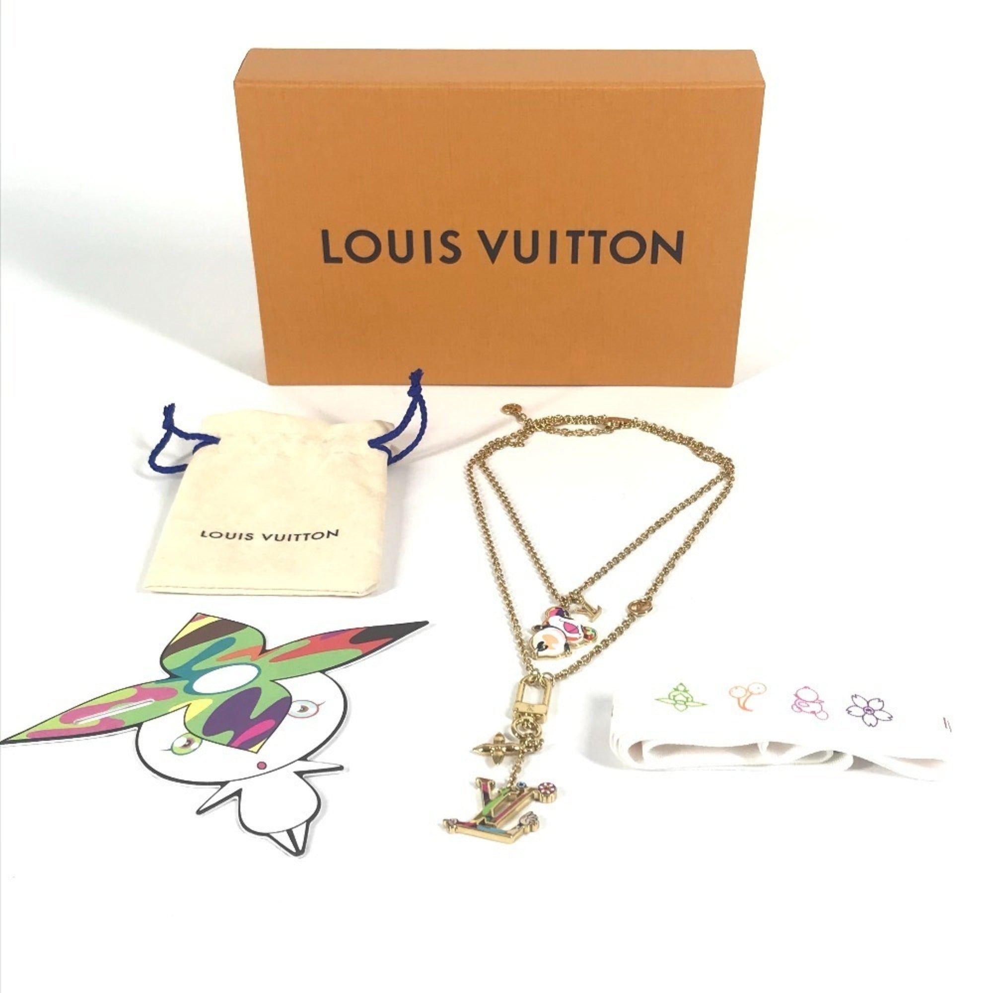Louis Vuitton Gold Multi-Color Metal Necklace (Pre-Owned)