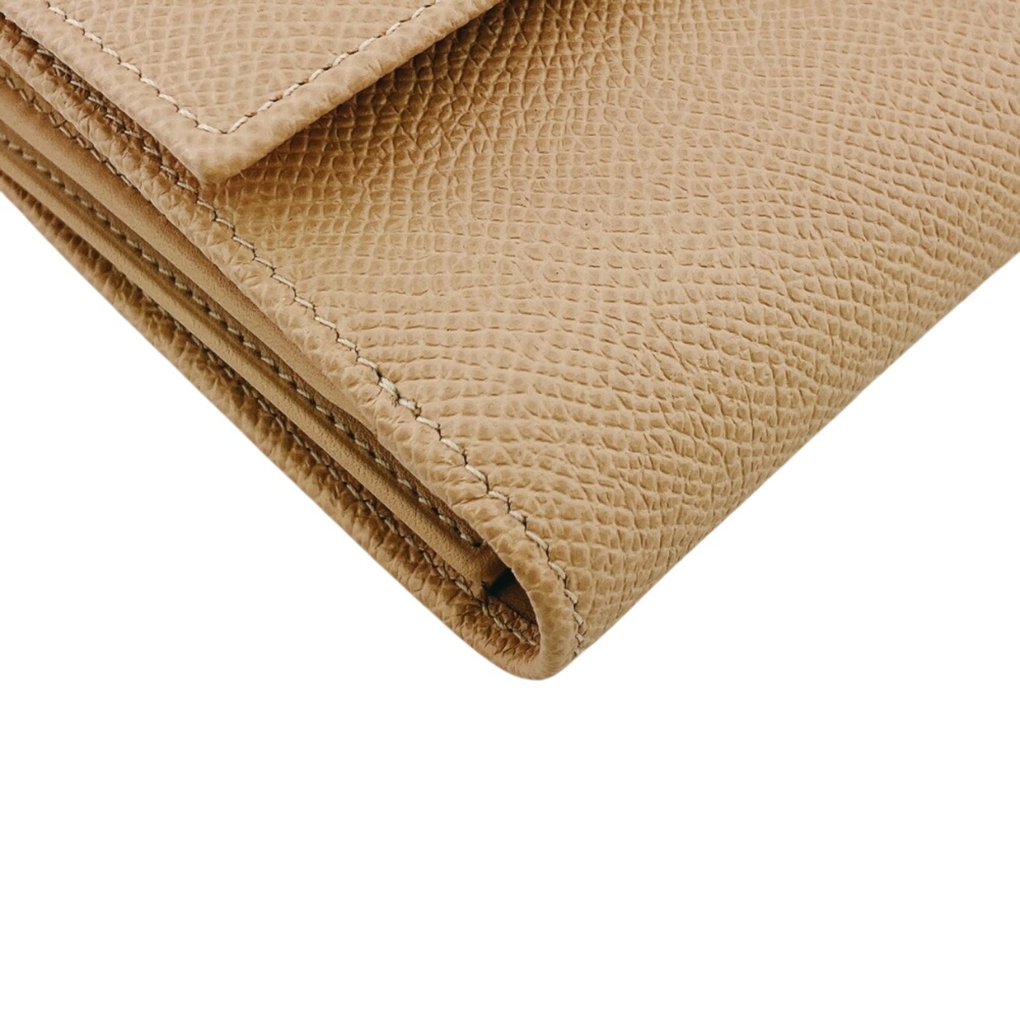 Bvlgari Beige Leather Long Wallet (Bi-Fold) (Pre-Owned)