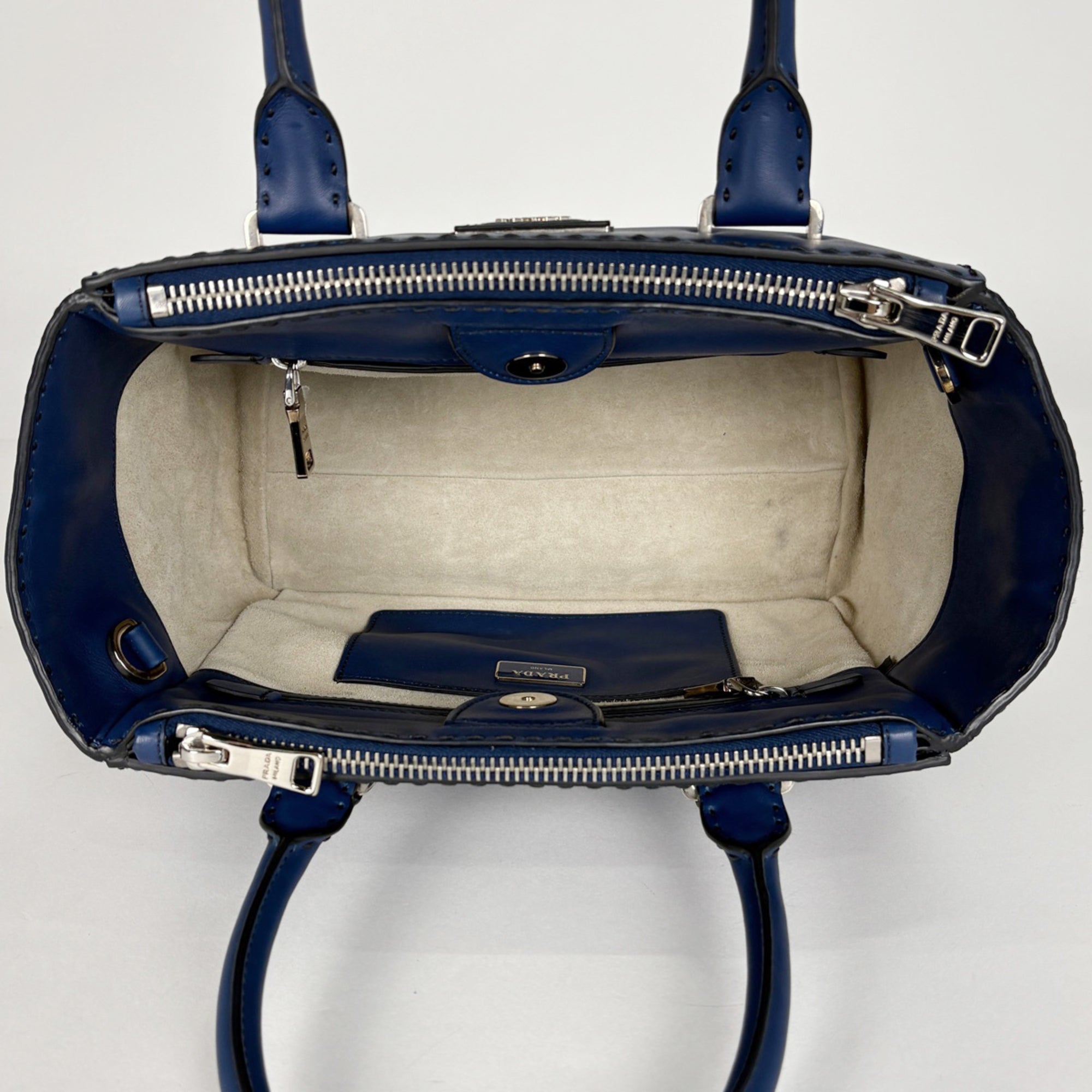 Prada Blue Leather Handbag (Pre-Owned)