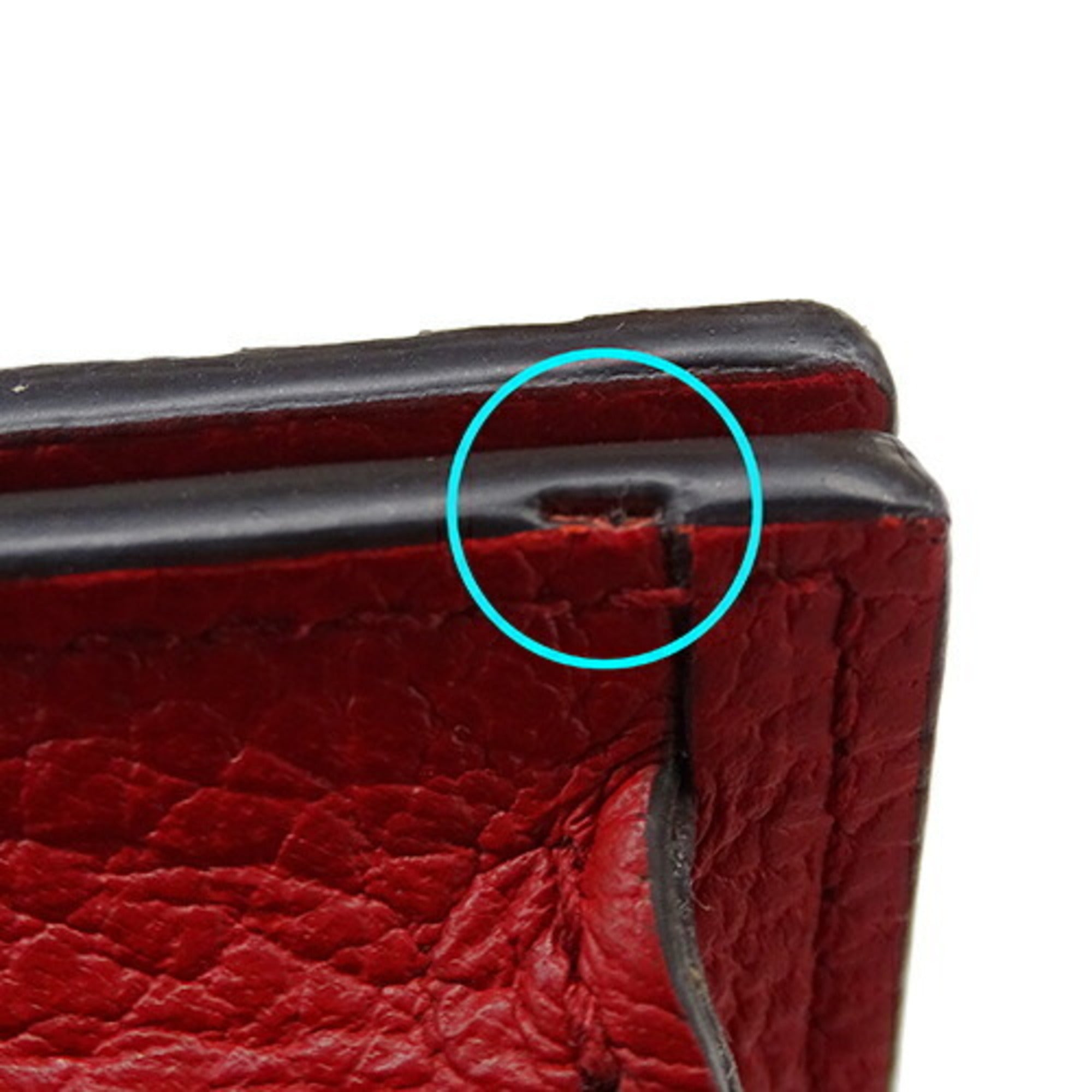 Gucci Red Color Leather Chain/Shoulder Wallet (Pre-Owned)